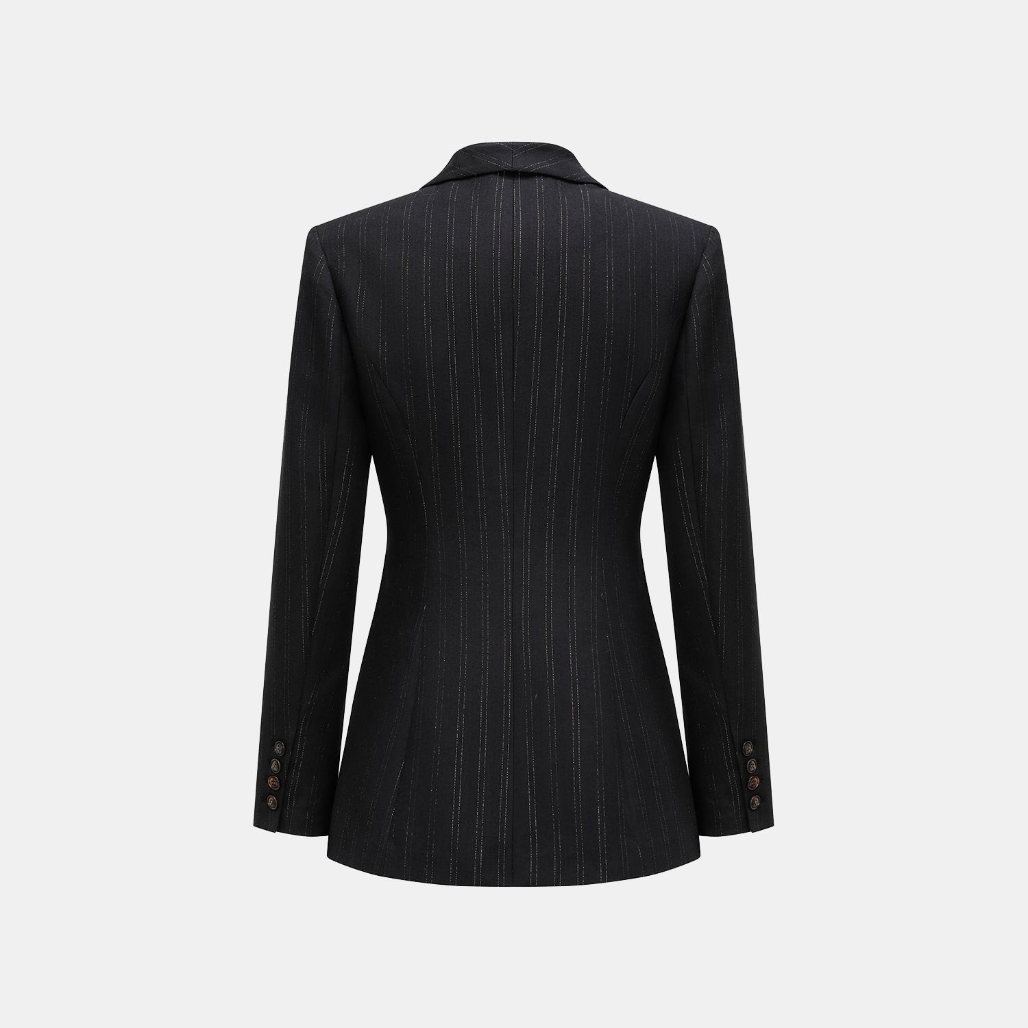 "Speak Sleek." 義大利織金工藝直條立體剪裁西裝外套—Indigo