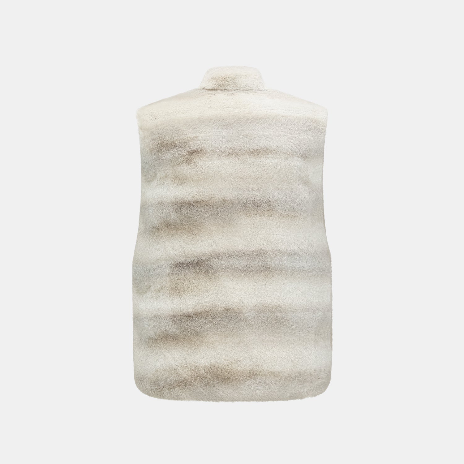 “Imperial Gala” 科技皮草國風馬甲背心—銀藍灰