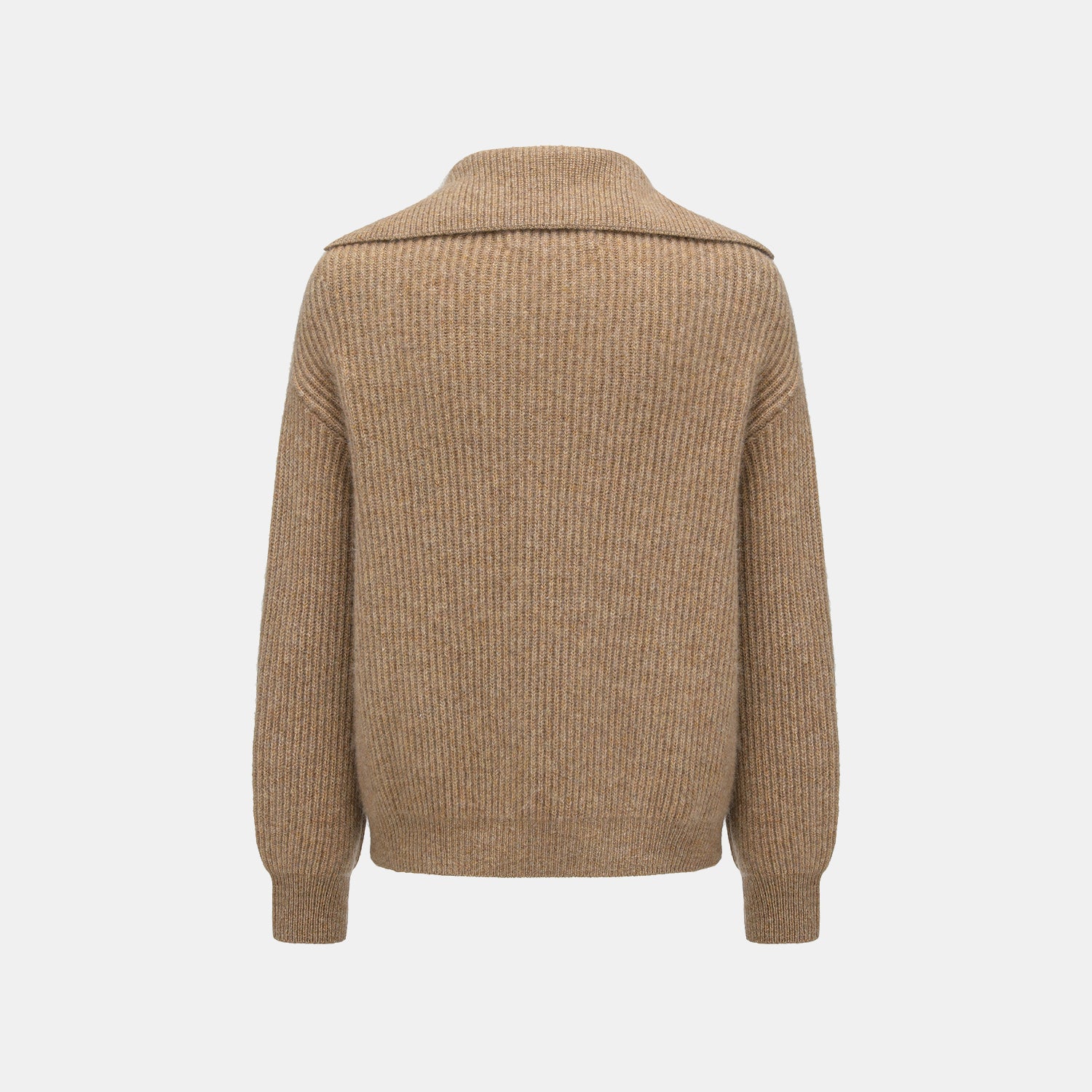 "Winter Diary" 100% Cashmere 粗針大翻領上衣（Yarn by Loro Piana)—Honey Suede蜜杏麂皮