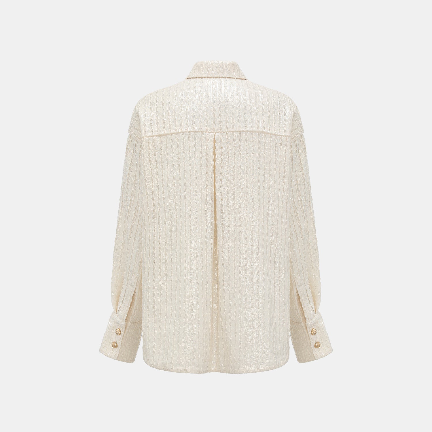 "Weekend at Monaco." 鏤花工藝亮片蕾絲襯衫—Moonlit Luster 盧卡月光