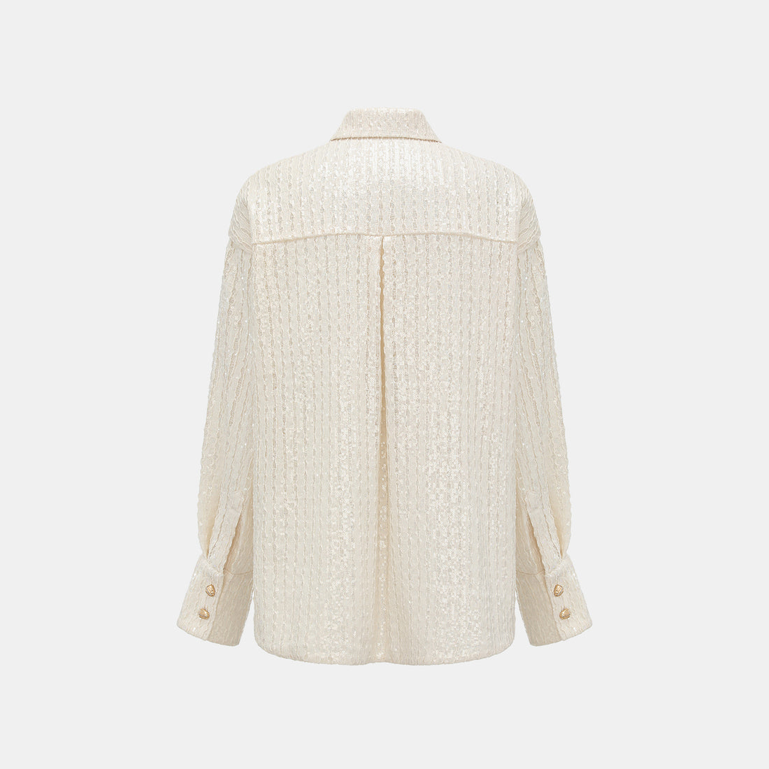 "Weekend at Monaco." 鏤花工藝亮片蕾絲襯衫—Moonlit Luster 盧卡月光