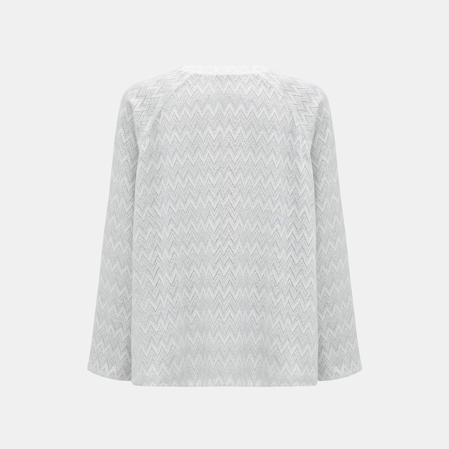 “Summer Diary”義大利Chevron山形銀燦織紋Oversized針織上衣—Hazy Vale煙嵐悠境