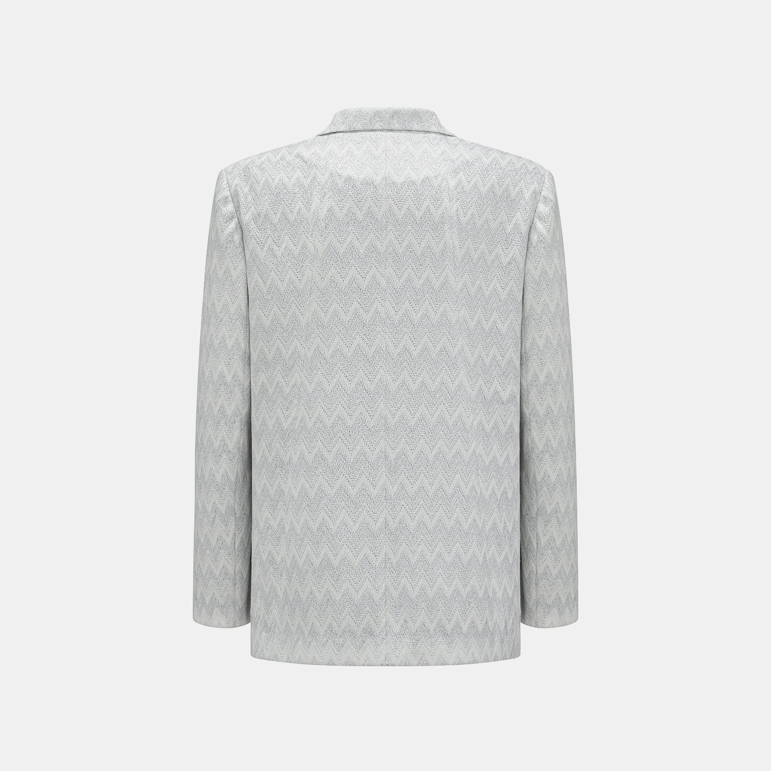 “Autumn Diary”義大利Chevron山形銀燦織紋針織西裝外套—Hazy Vale煙嵐悠境