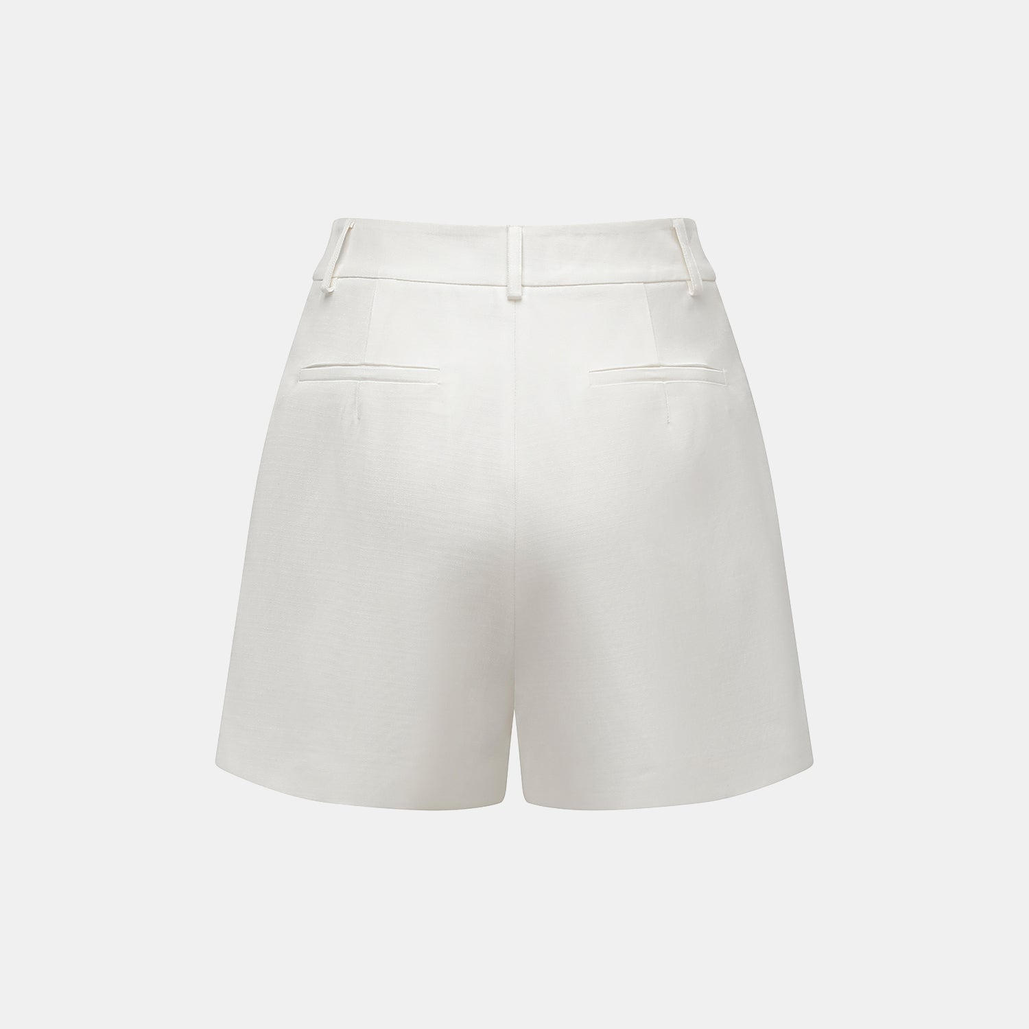 "Speak Sleek" 奢華輕薄麻感肌理醋酸短褲—Ivory