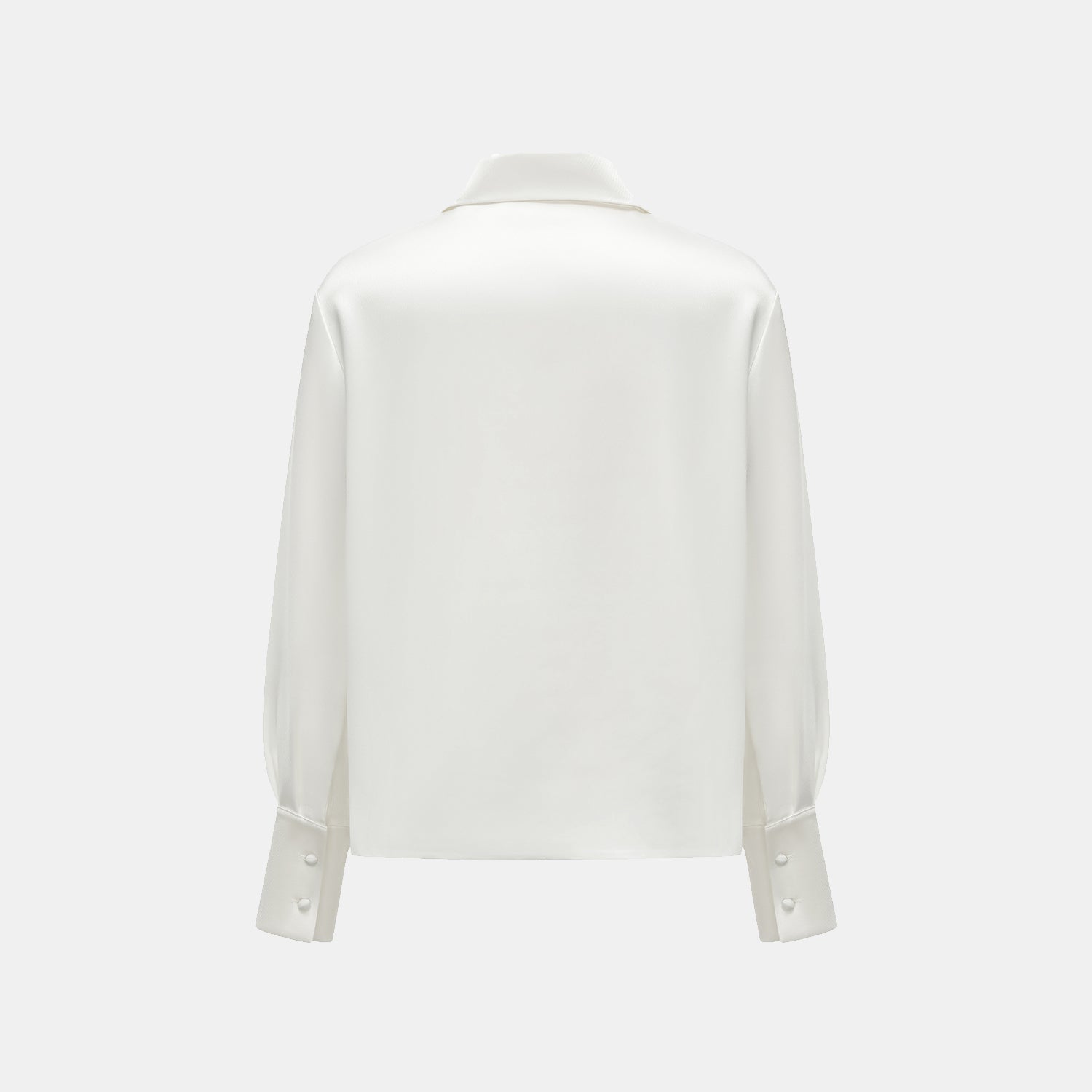 “春意” 晶鱗肌理醋酸輕中式襯衫—净白