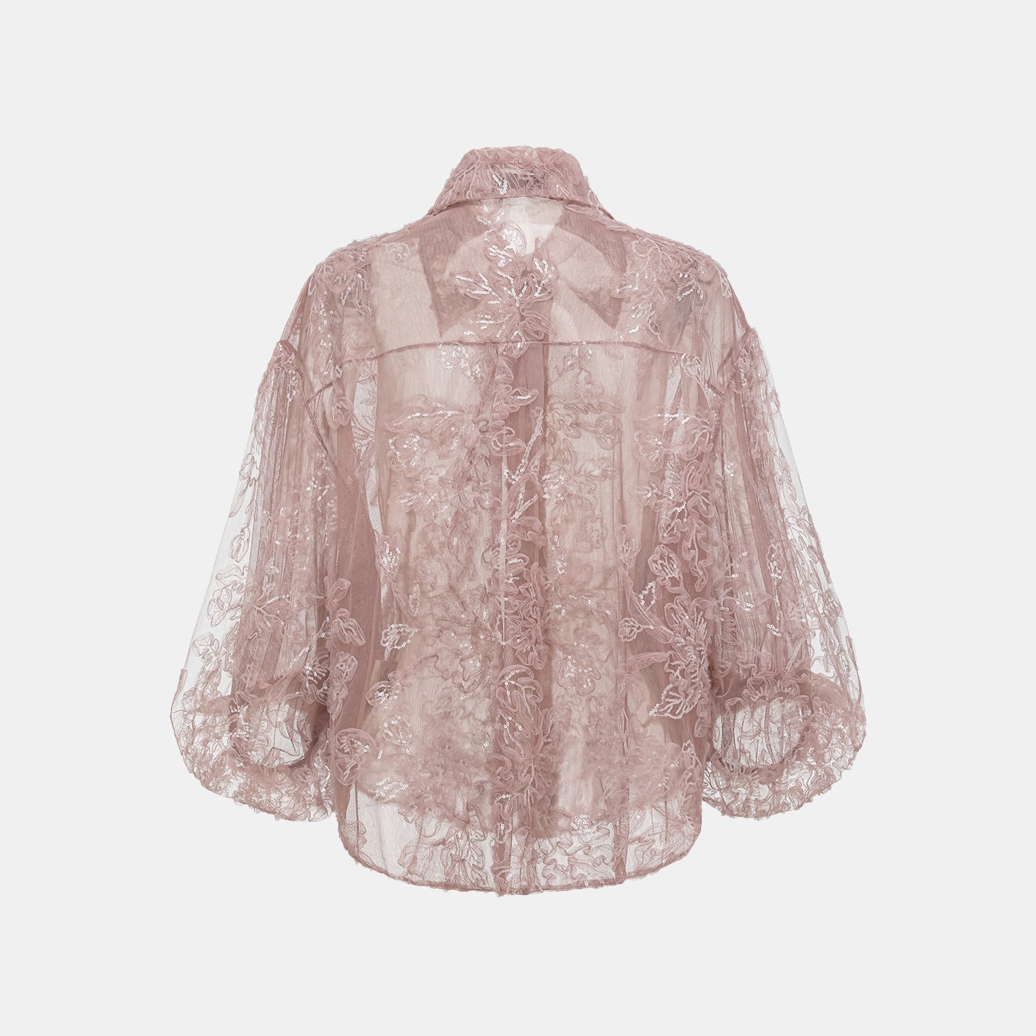 “Gallery Hours ” 立體刺綉工藝蕾絲襯衫
