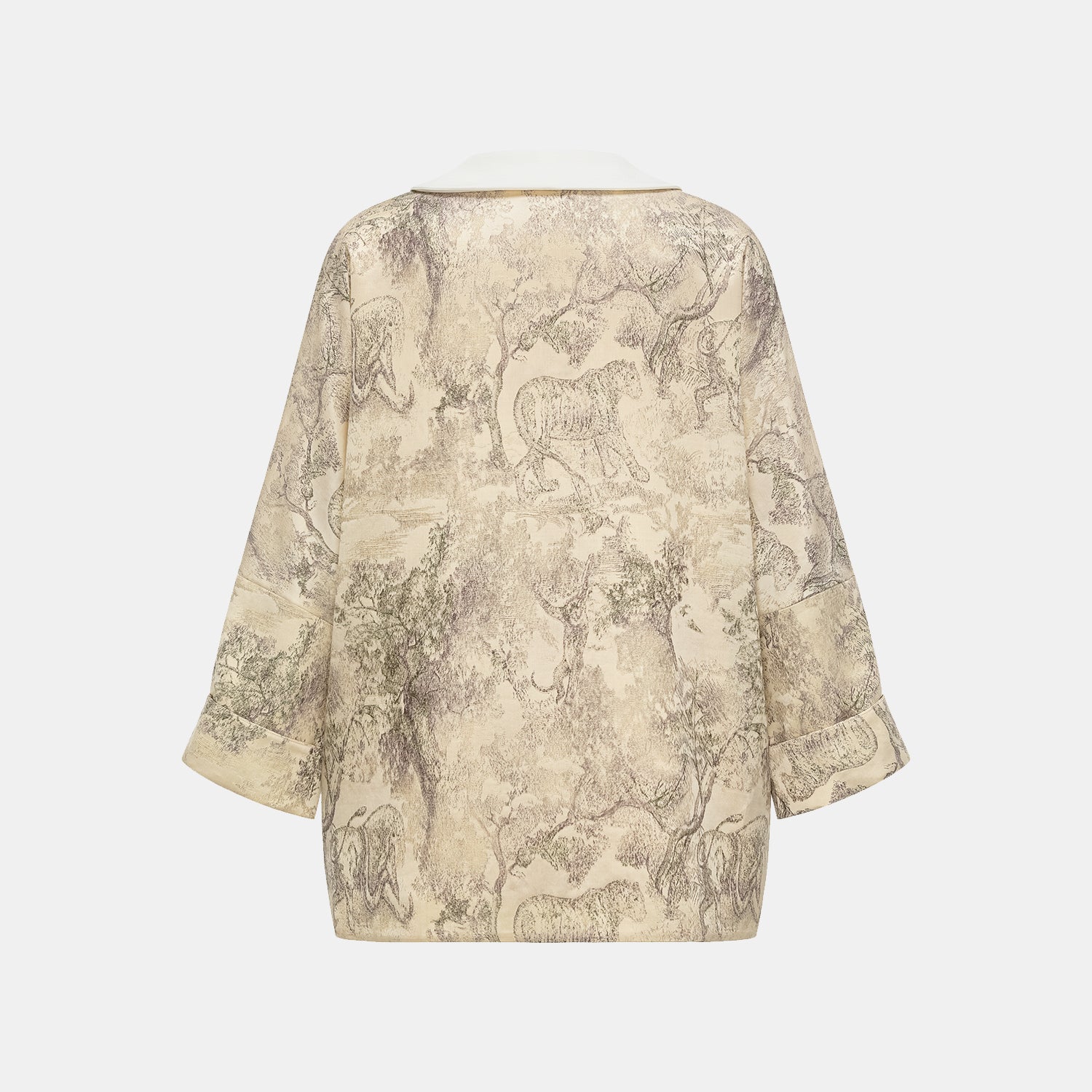 "Imperial Garden Teatime" embroidered silk and wool shawl - green 