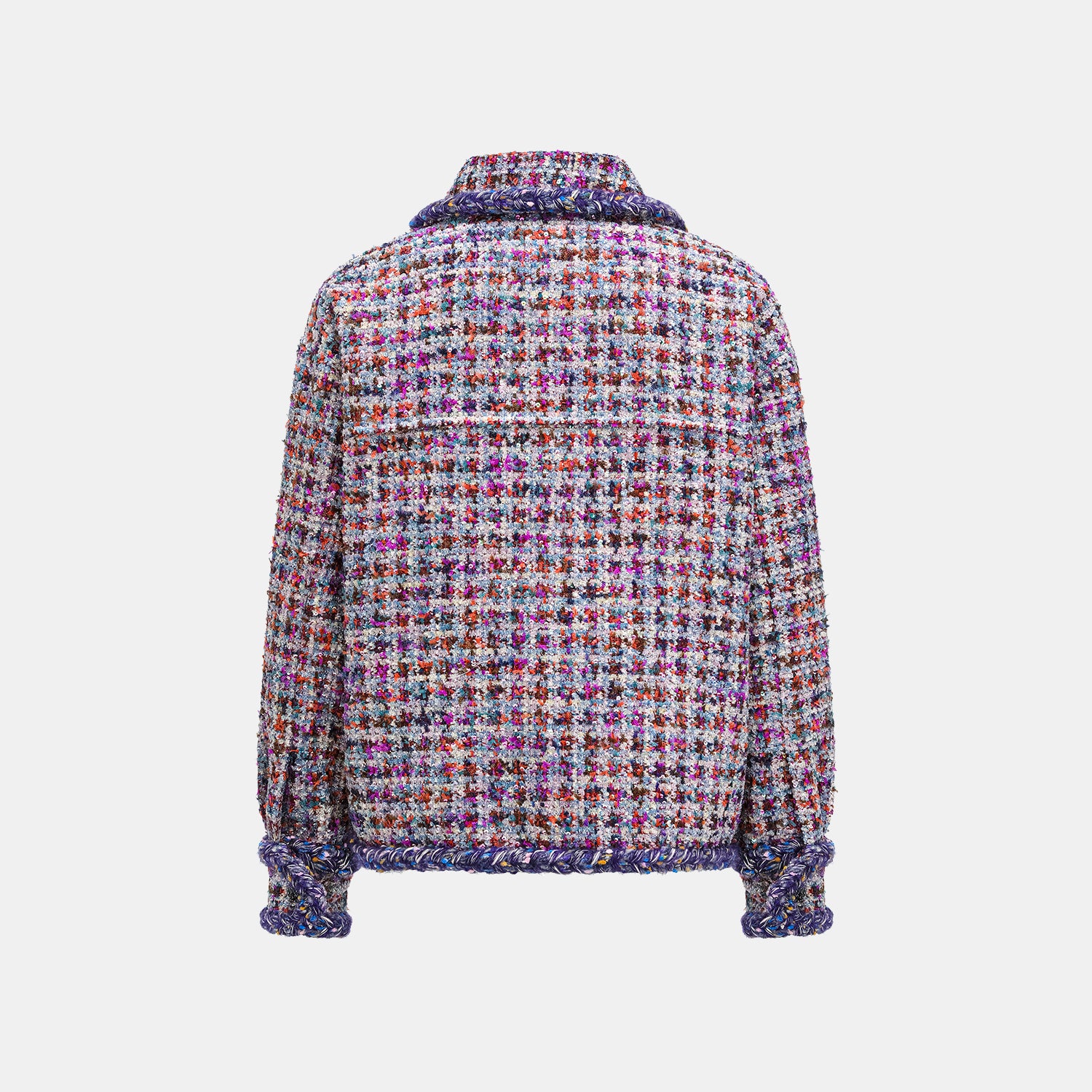 "Tokyo'Hours" Oversized Tweed Jacket—Blueberry cupcake