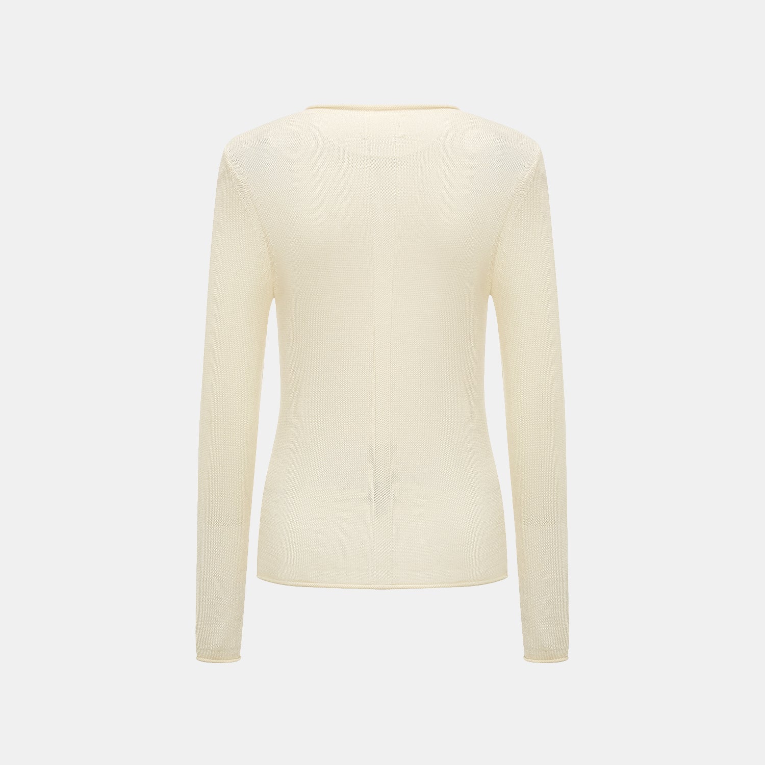 “Winter Diary” Silk Cashmere 基礎款上衣—白