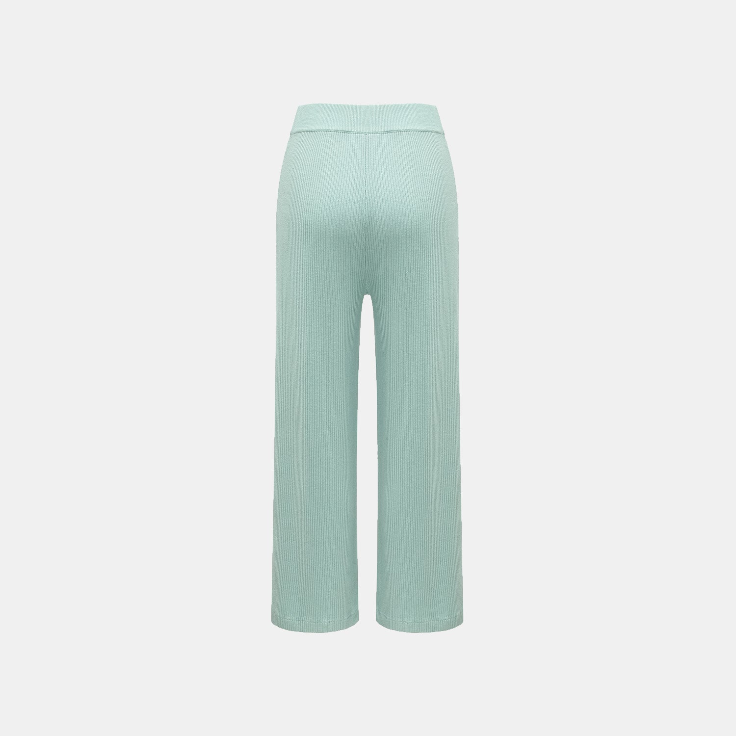 “Spring diary.” Silk Cashmere真絲喀什米爾針織立體打褶闊腿褲—Mint