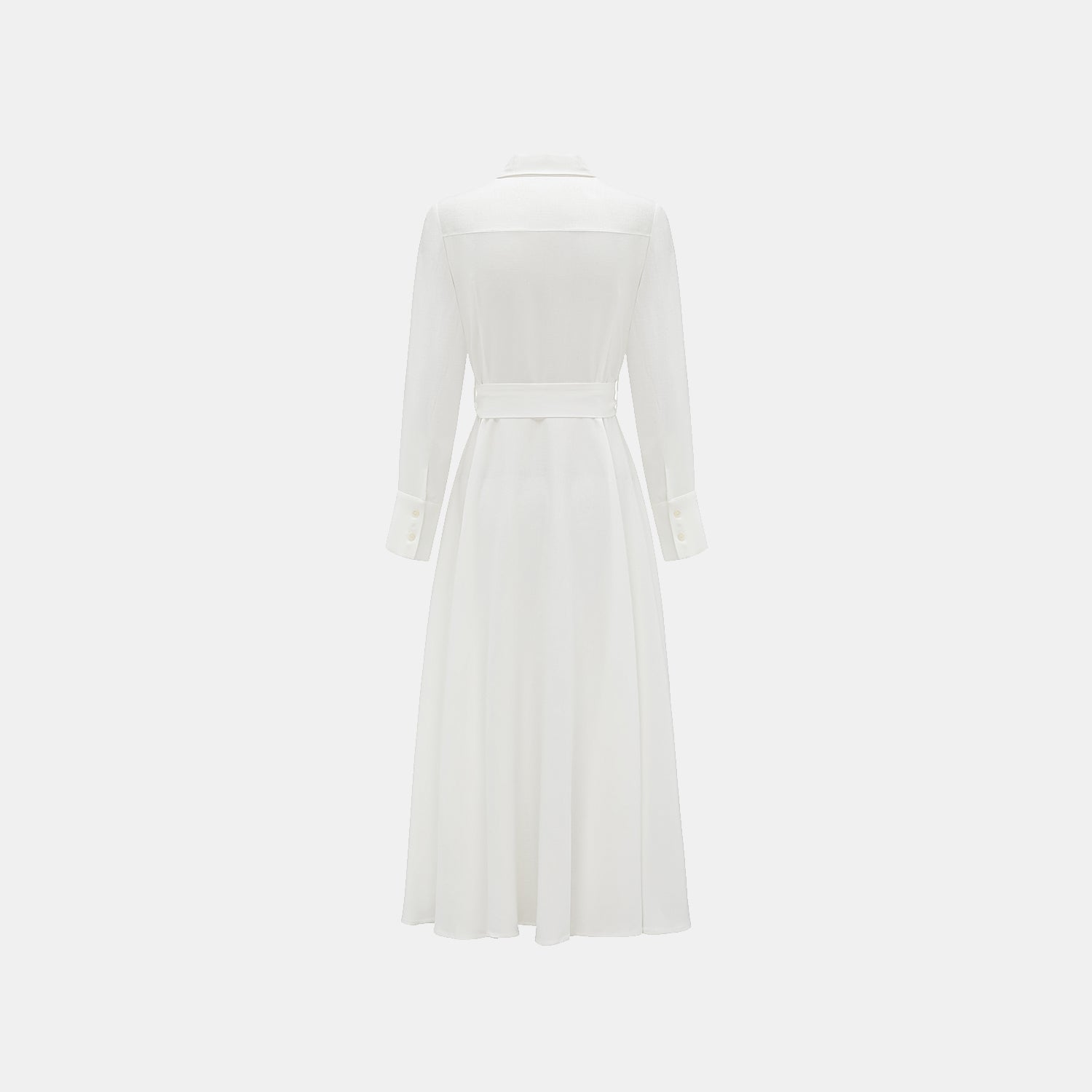 “知性時刻” 特殊絲竹肌理工藝醋酸襯衫洋裝—晨羽