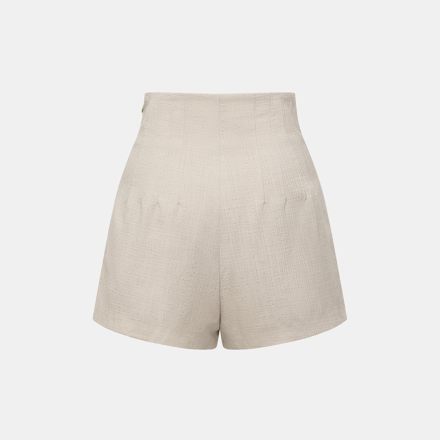 “Easy go Chic” 華夫格墊肩襯衫/短褲套裝—大象灰