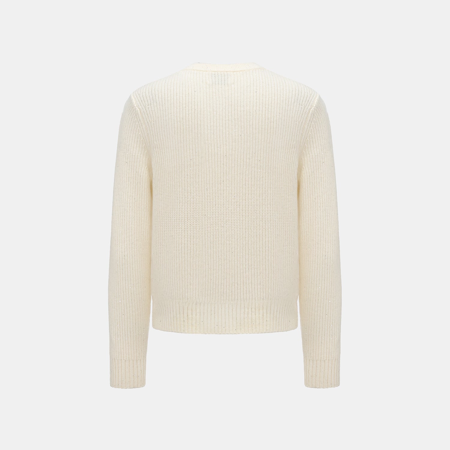 “Winter Diary” 100%Cashmere浮雕緞繡星點針織外套—Sandal Light檀香白茶