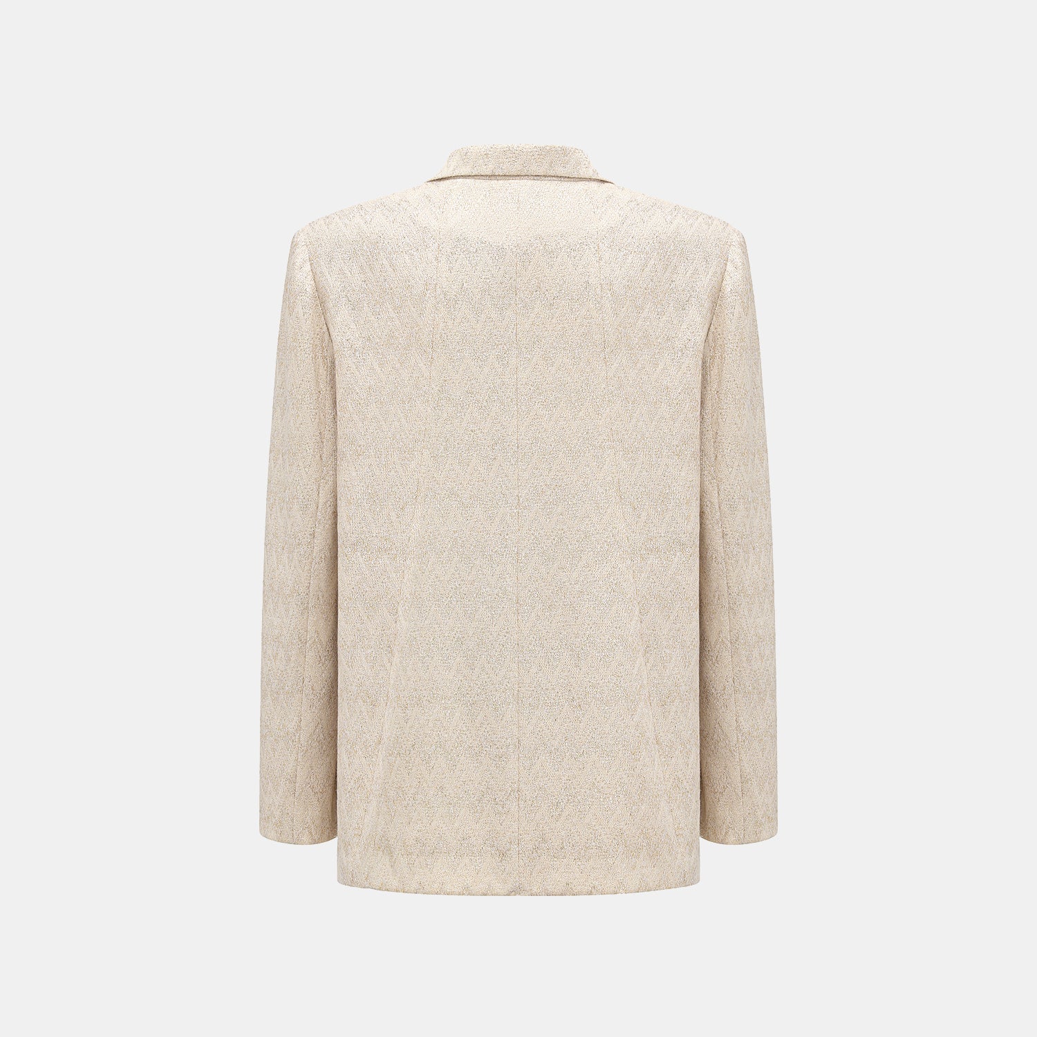 “Autumn Diary”義大利Chevron山形金縷織紋針織西裝外套—Isle Breeze沙嶼暖風