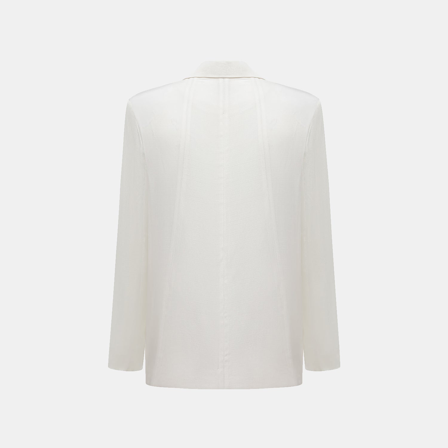 "Speak Sleek" 奢華輕薄麻感肌理醋酸Oversized西裝外套—Ivory