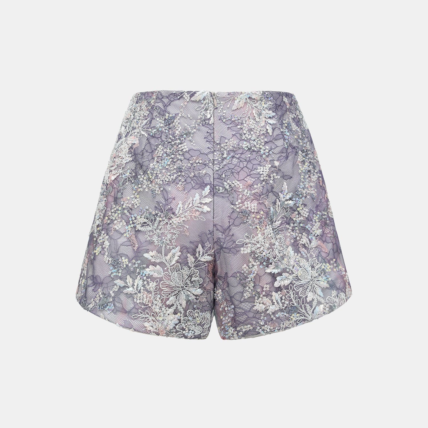 "Imperial Garden Teatime"緞染繡霞奢華珠繡輕國風蕾絲短褲—Nocturne Bloom凝夜浮香