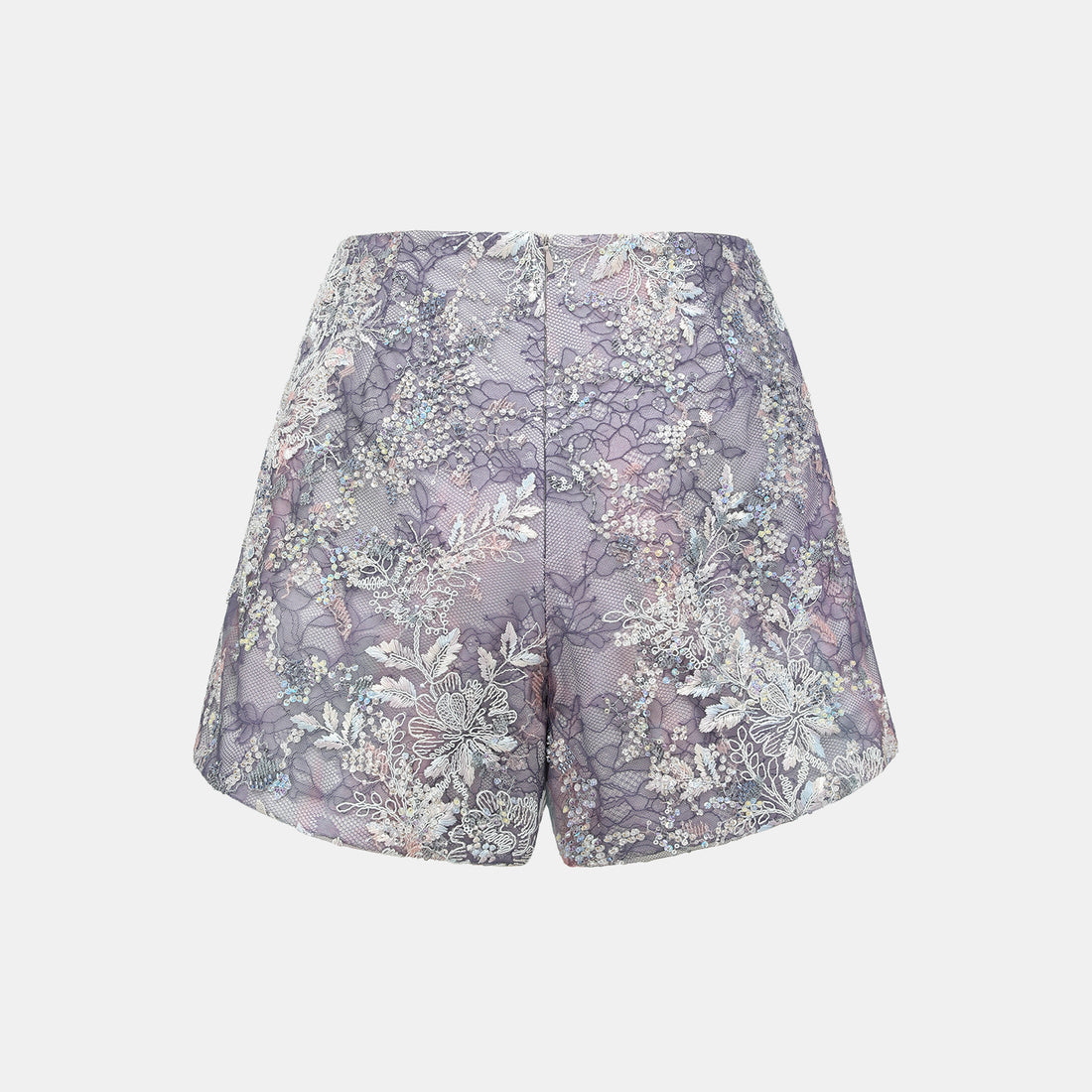 "Imperial Garden Teatime"緞染繡霞奢華珠繡輕國風蕾絲短褲—Nocturne Bloom凝夜浮香