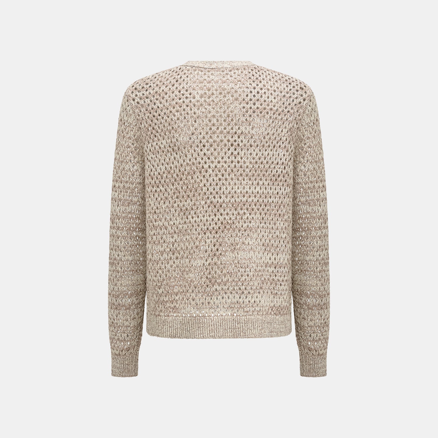 "Chelsea Citywalk." 100% Cashmere 亮片蕾絲編織工藝針織開衫—Almond Cappuccino