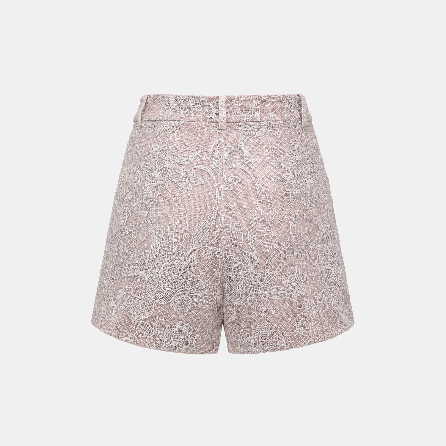 “Weekend At Monaco."鏤雕浮紋織花蕾絲短褲—Misty Rose薄霧玫瑰