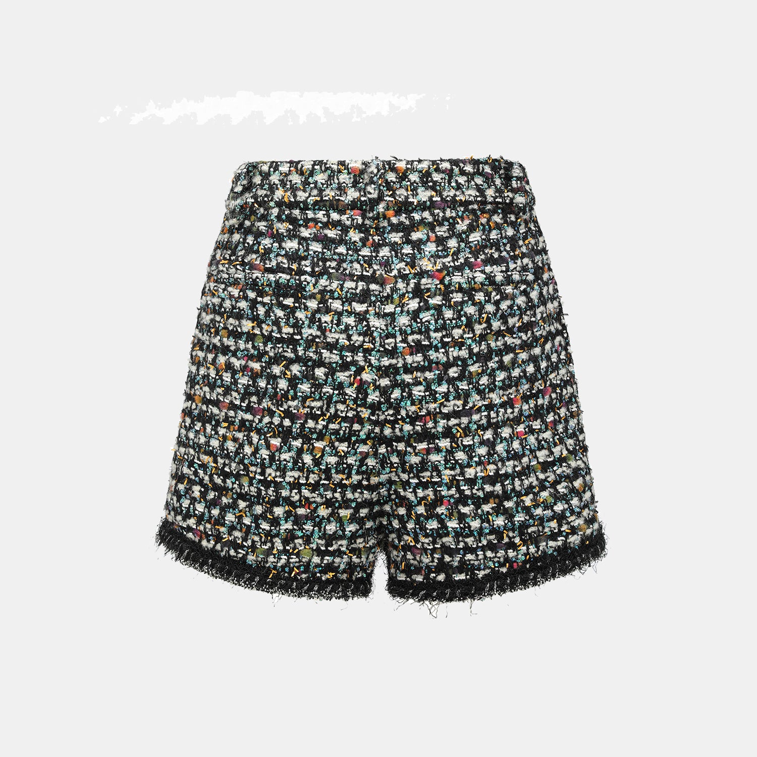 "Couture Impression."法國頂級羊毛棱光彩織花呢短褲—Galaxy Jardin銀光花境