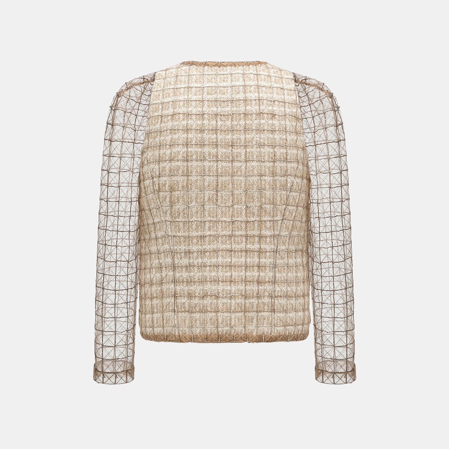 "Chelsea Citywalk.”法國輕紗縷金工藝花呢外套—Maison Royale映金浮影