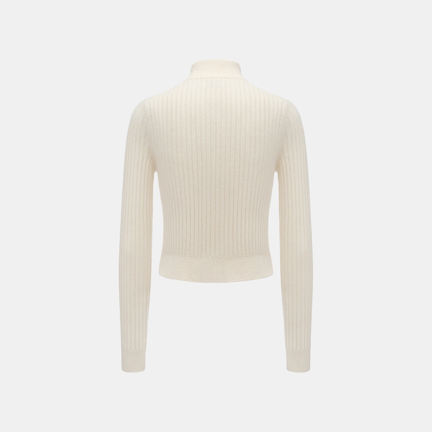 “Winter Diary” 100% Cashmere柔韌羅紋合身立領針織外套—Softcloud Kiss棉雲之吻