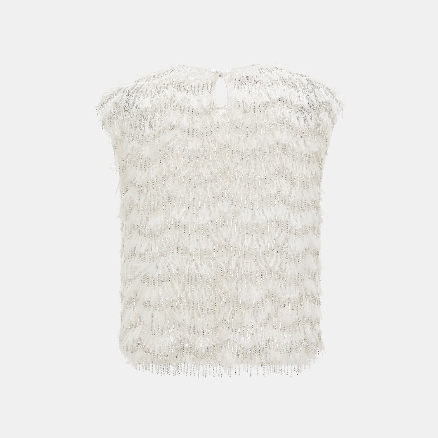 “Quiet Mastery.” 法國高級訂製等級奢華手工羽鑽流蘇蕾絲背心— Mangata月光之路