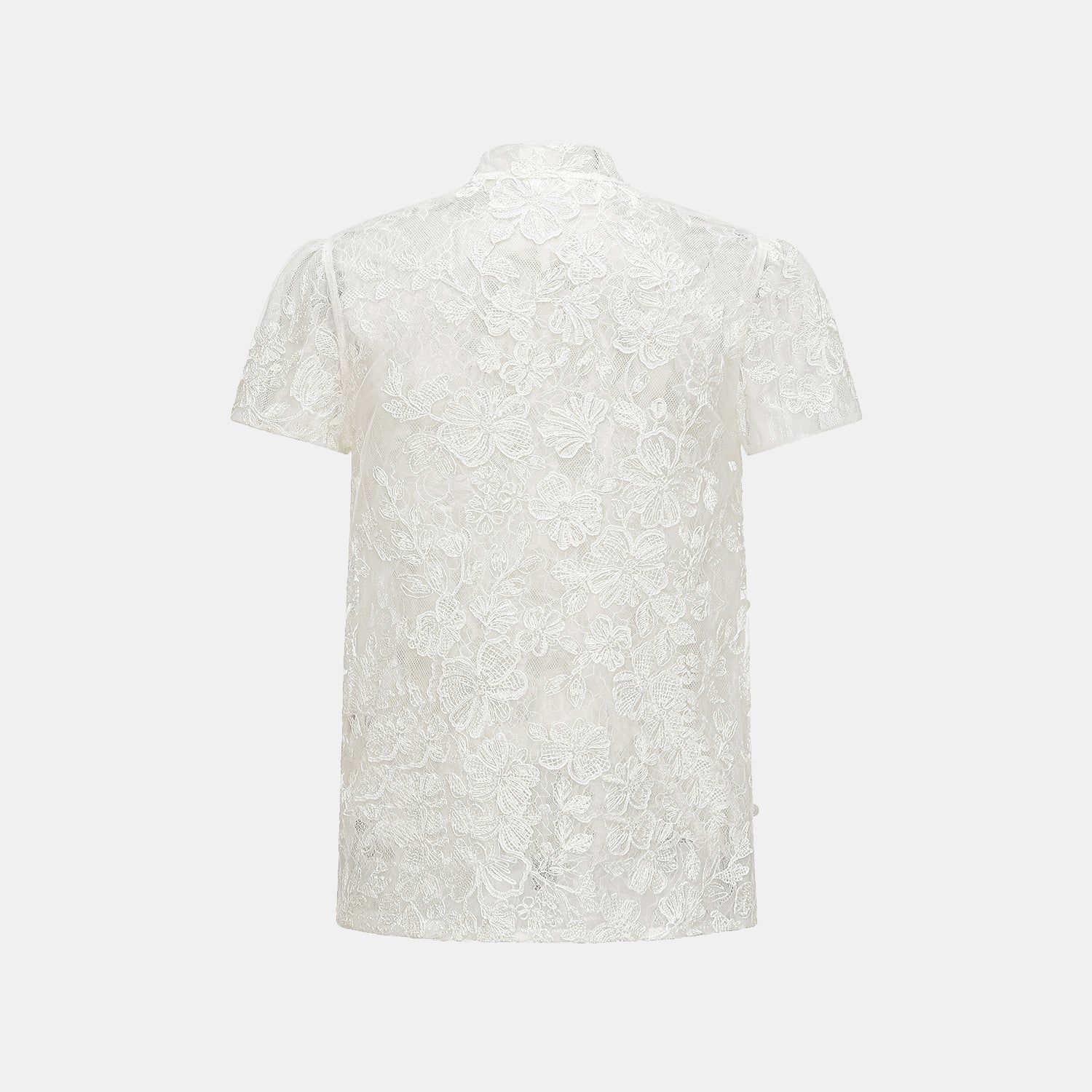 “春裳雅集” 立體刺繡工藝蕾絲國風短袖上衣