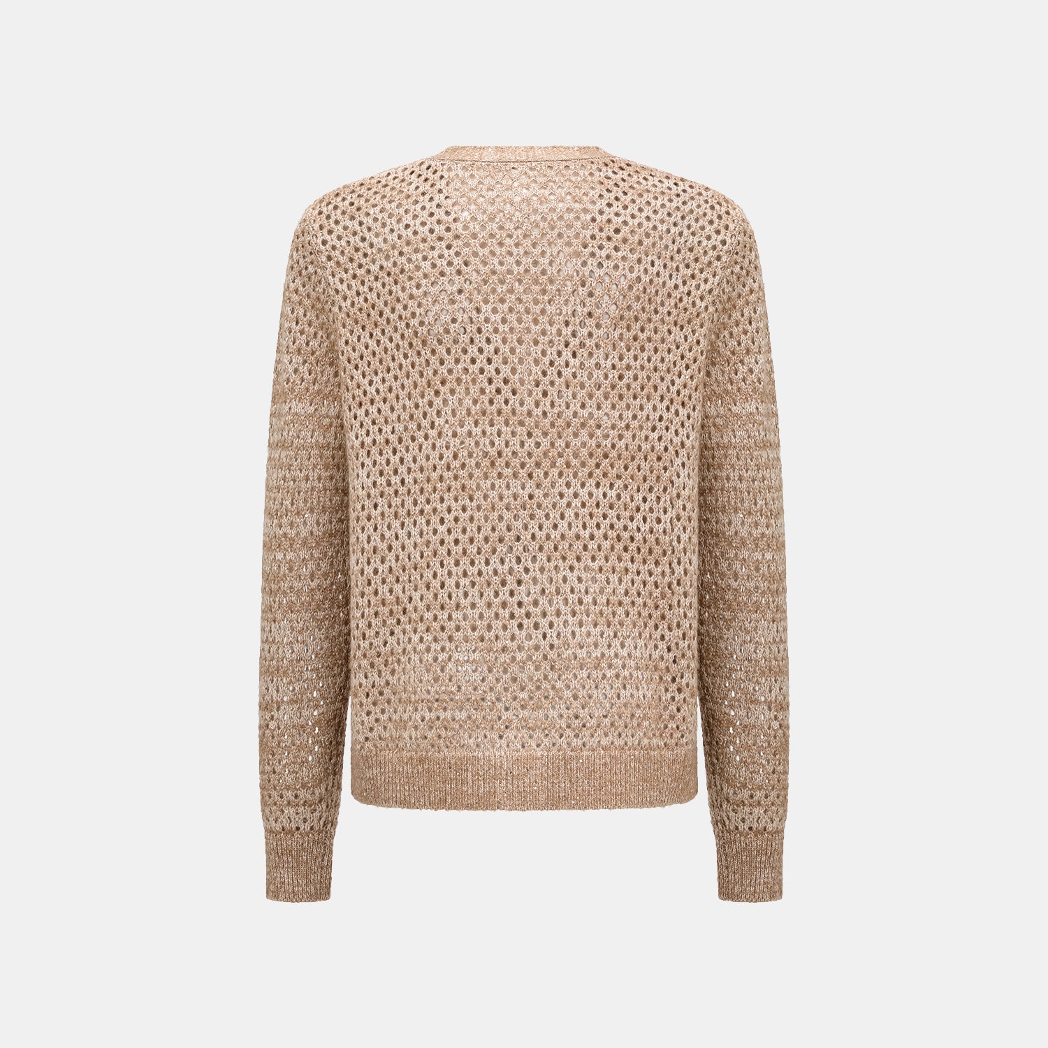 "Chelsea Citywalk." 100% Cashmere 亮片蕾絲編織工藝針織開衫—Cinnamon Latte