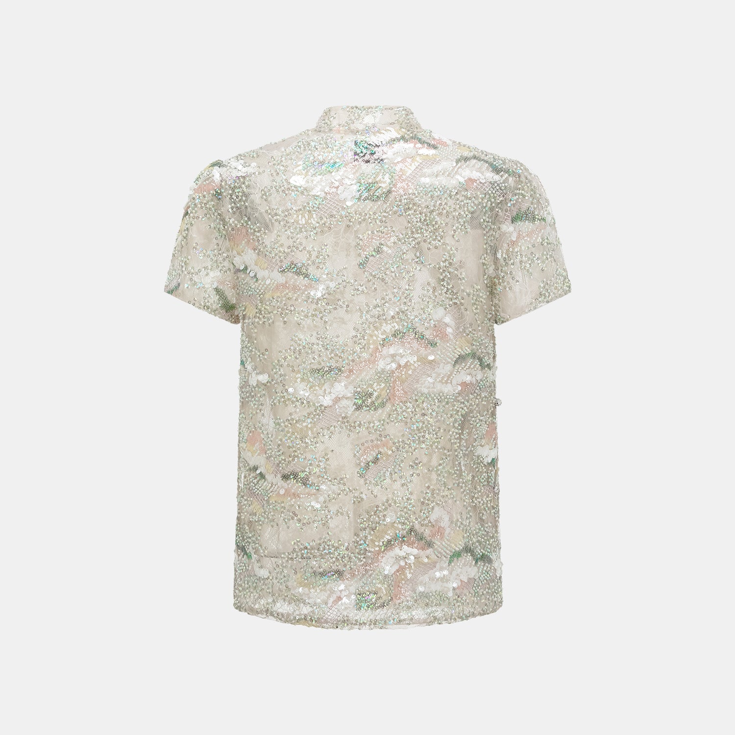 "Imperial Gala." 奢華蕾絲珠繡輕國風上衣—疏影輕煙