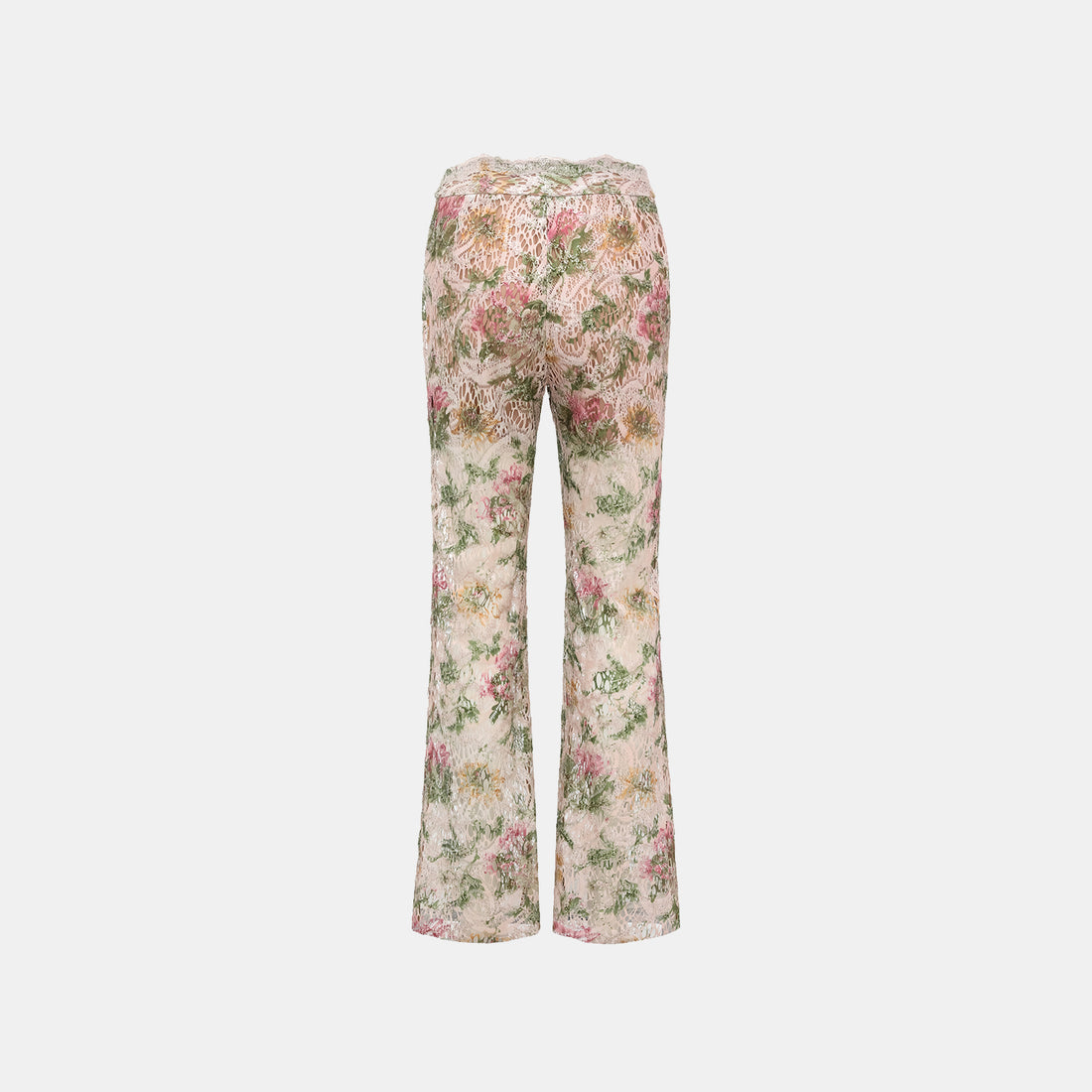 "Imperial Garden Teatime" Italian luxury embroidered lace flared pants - Chunxi whisper
