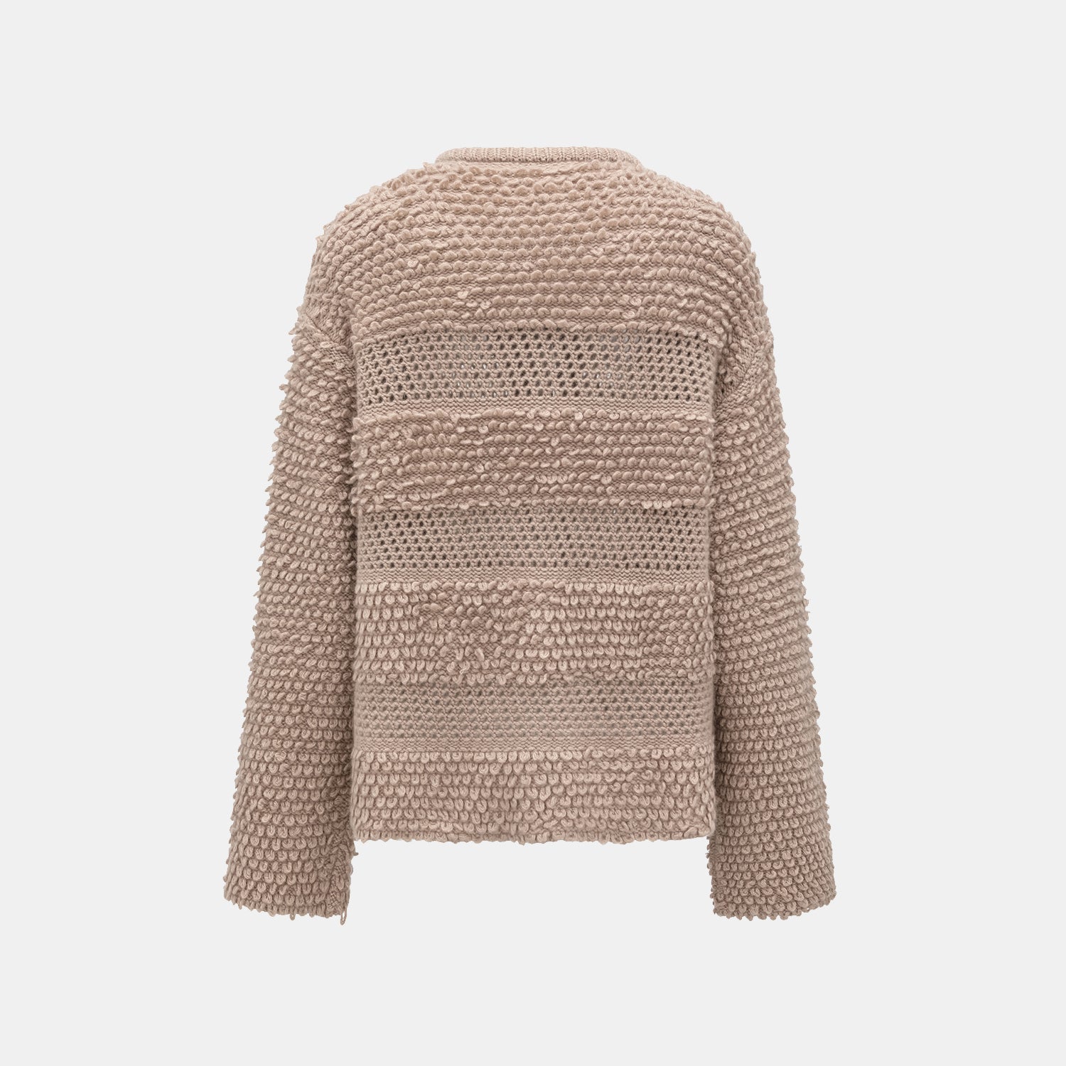 “Winter Diary” 100% Cashmere雲絨立體羽圈針織開衫—Field Fluff穗野絮棕