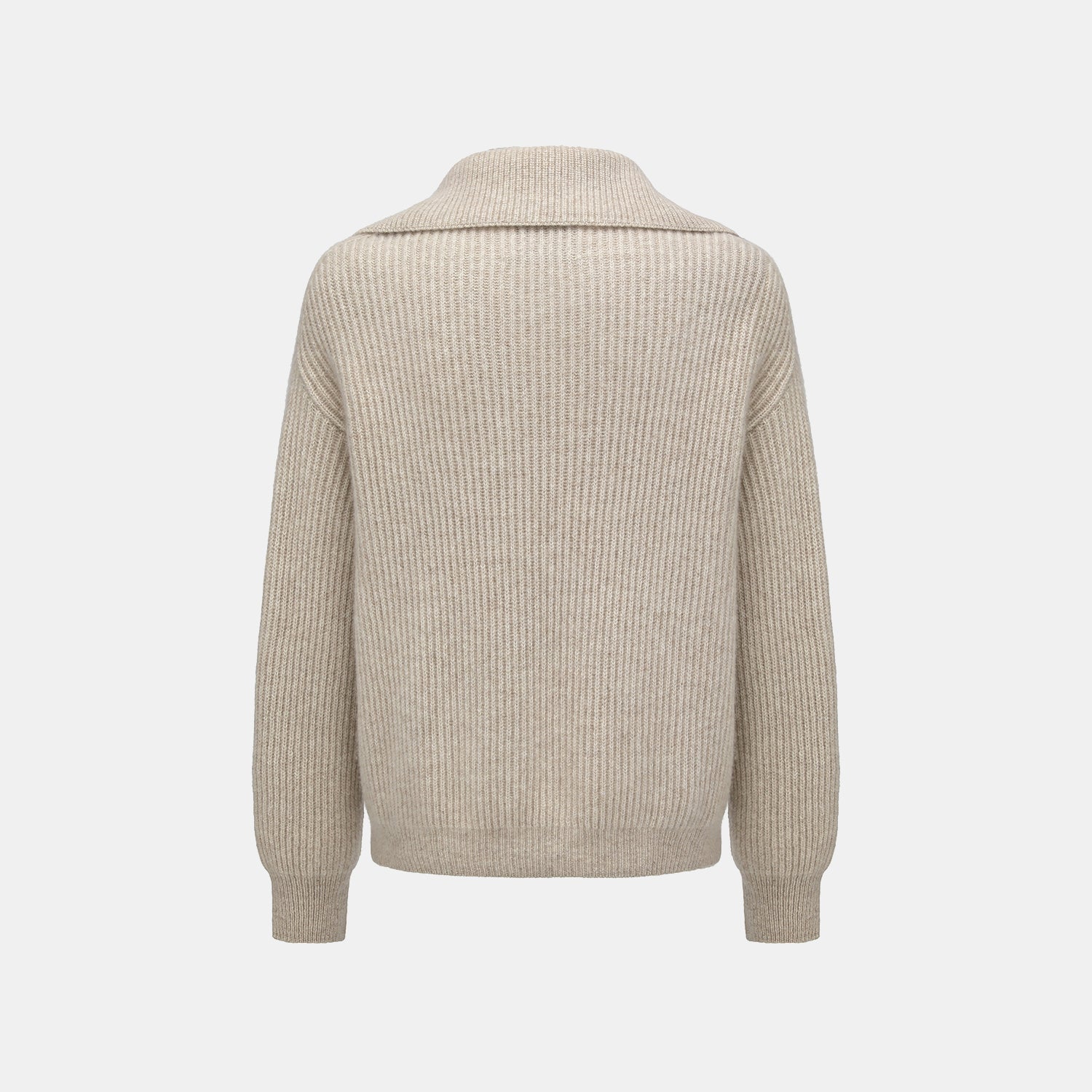 "Winter Diary" 100% Cashmere 粗針大翻領上衣（Yarn by Loro Piana)—Oat Mist雲絮燕麥