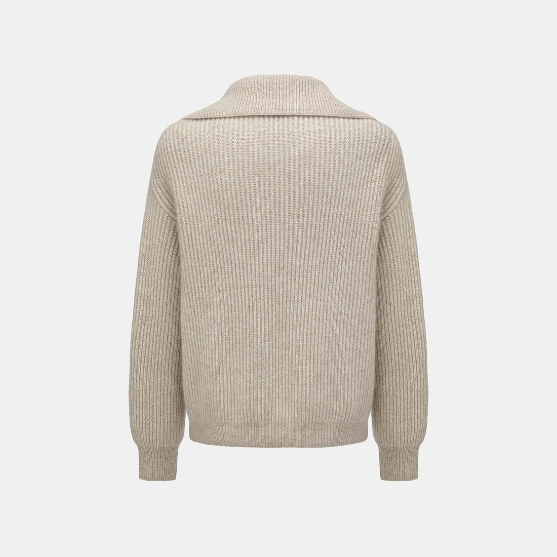 "Winter Diary" 100% Cashmere 粗針大翻領上衣（Yarn by Loro Piana)—Oat Mist雲絮燕麥