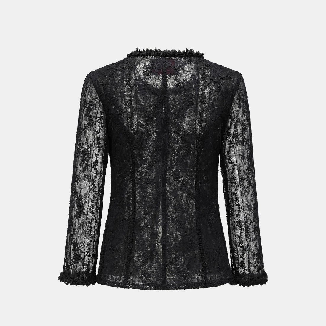 "Quiet Mastery." French top luxury lace cardigan—Gilded Mirror