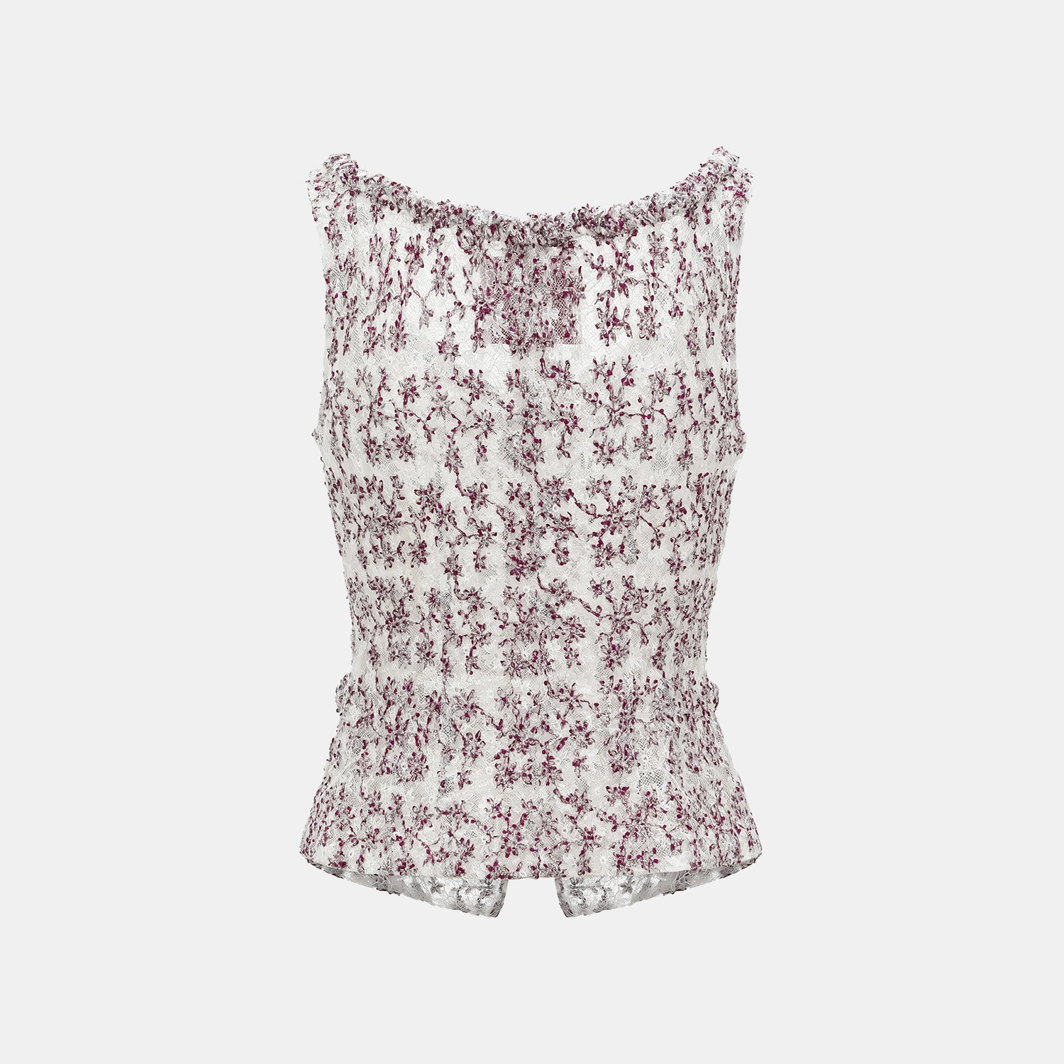 "Quiet Mastery." 法國頂級手工坊特殊工藝蕾絲背心