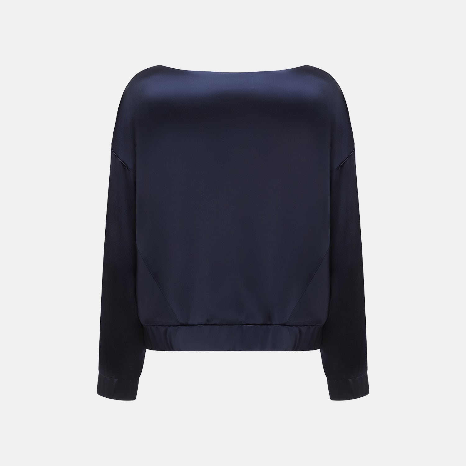 “Easy Go Chic.” 緞面醋酸休閒套裝—藍