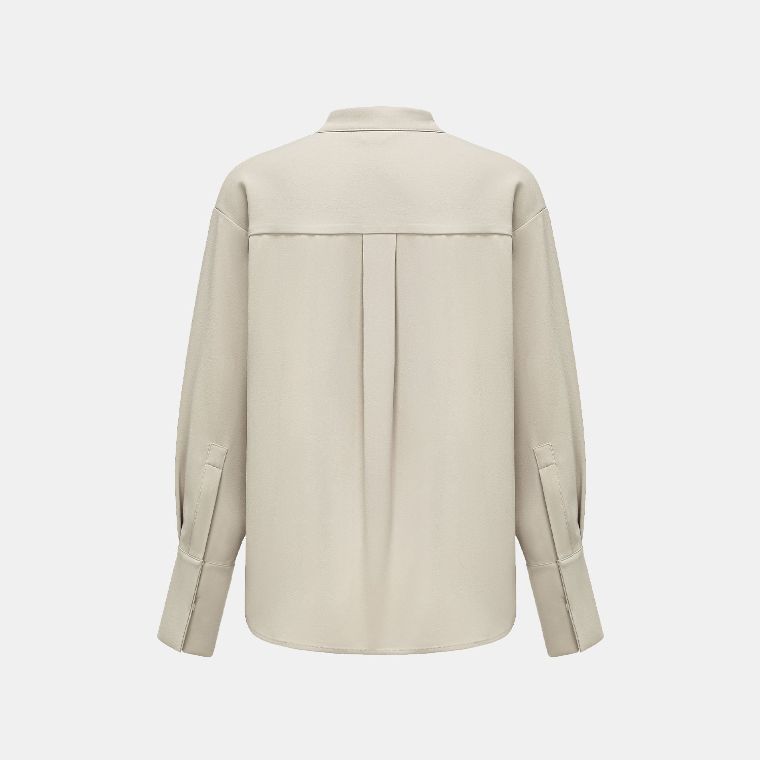 “Daytime Elegance” 肌理醋酸襯衫—灰白