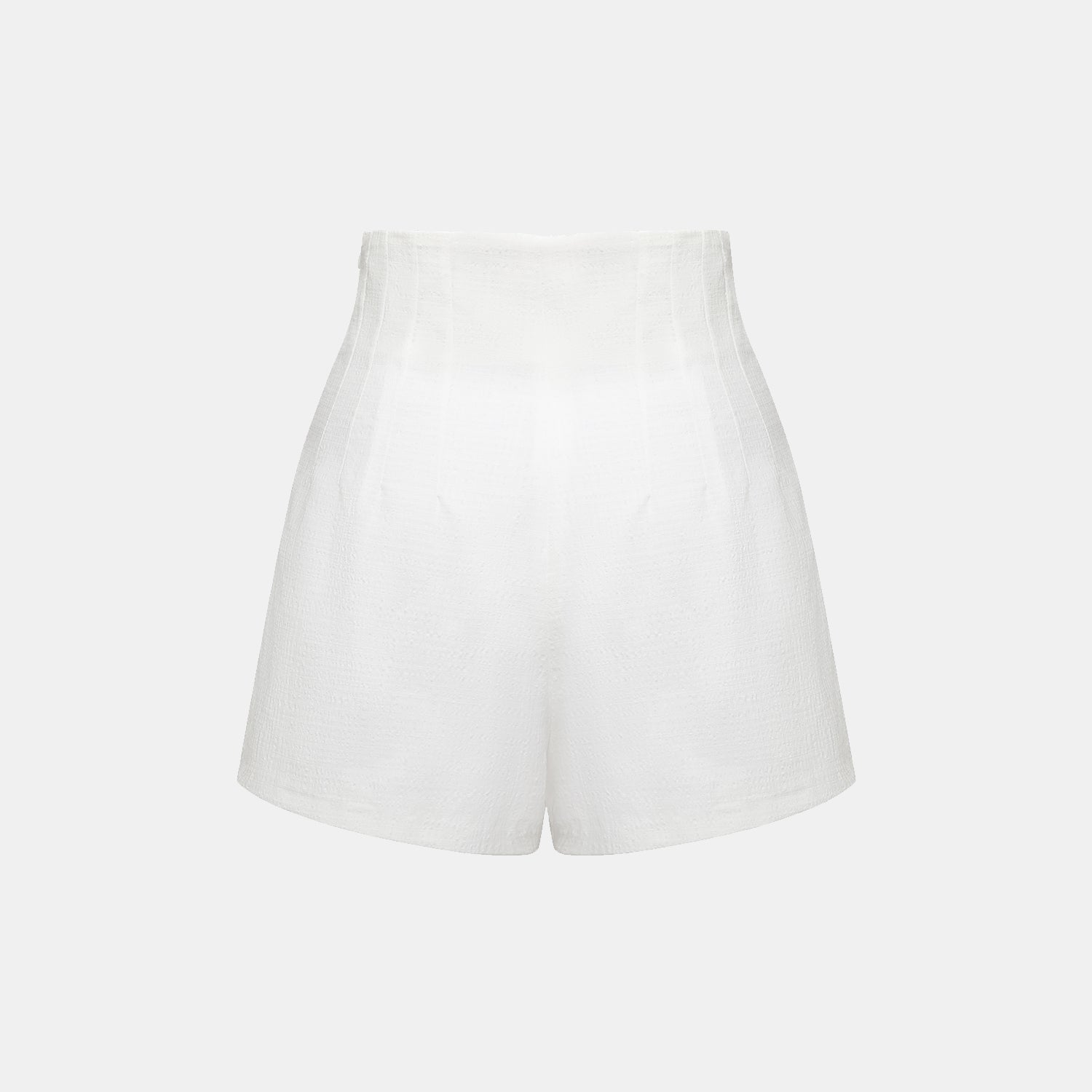 “Easy go Chic” 華夫格墊肩襯衫/短褲套裝—白