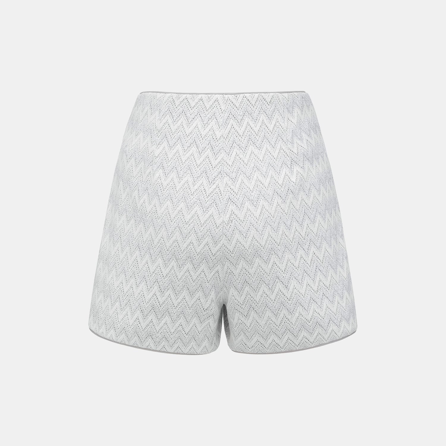 “Summer Diary”義大利Chevron山形銀燦織紋針織短褲—Hazy Vale煙嵐悠境