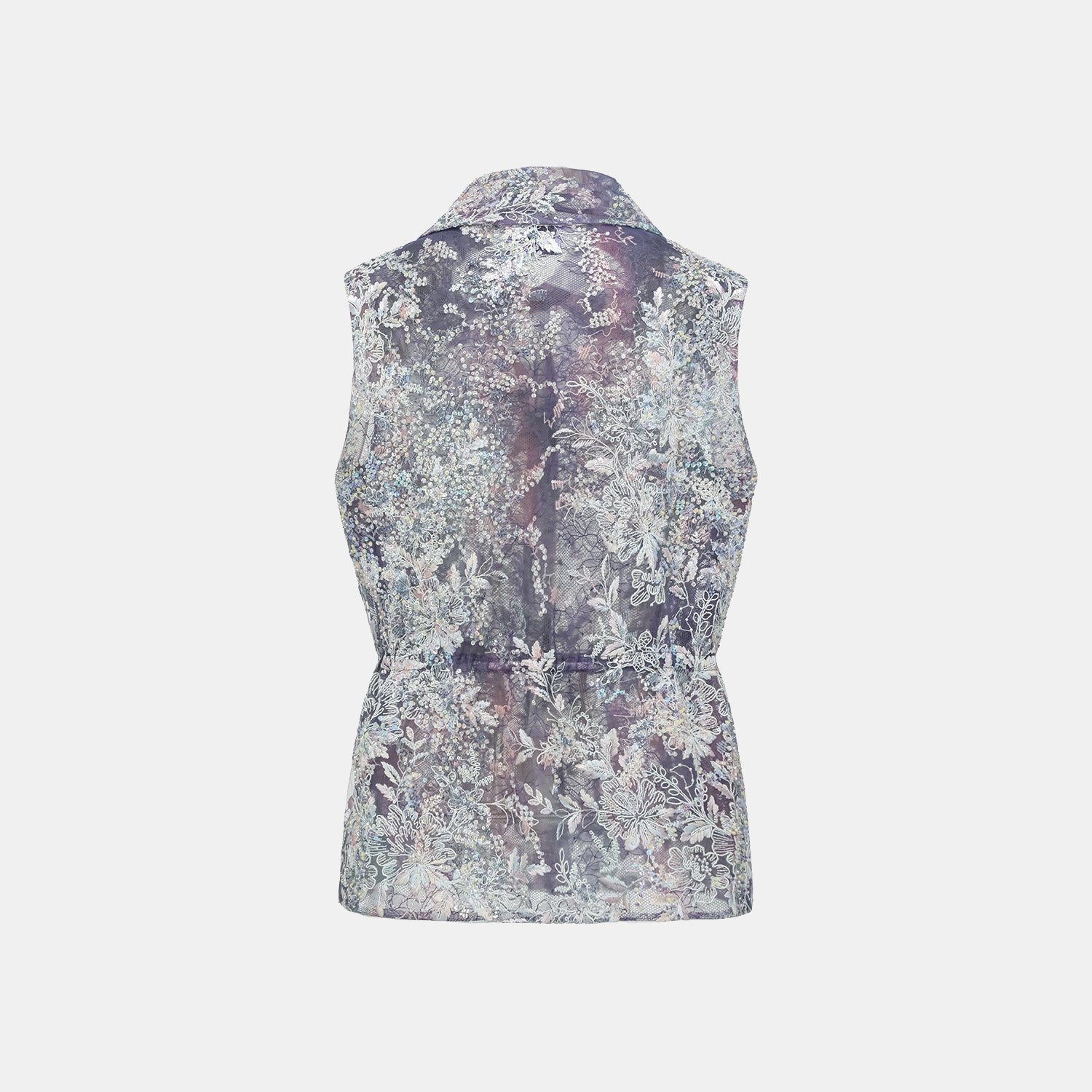 "Imperial Garden Teatime"緞染繡霞奢華珠繡蕾絲狩獵收腰輕國風馬甲背心—Nocturne Bloom凝夜浮香