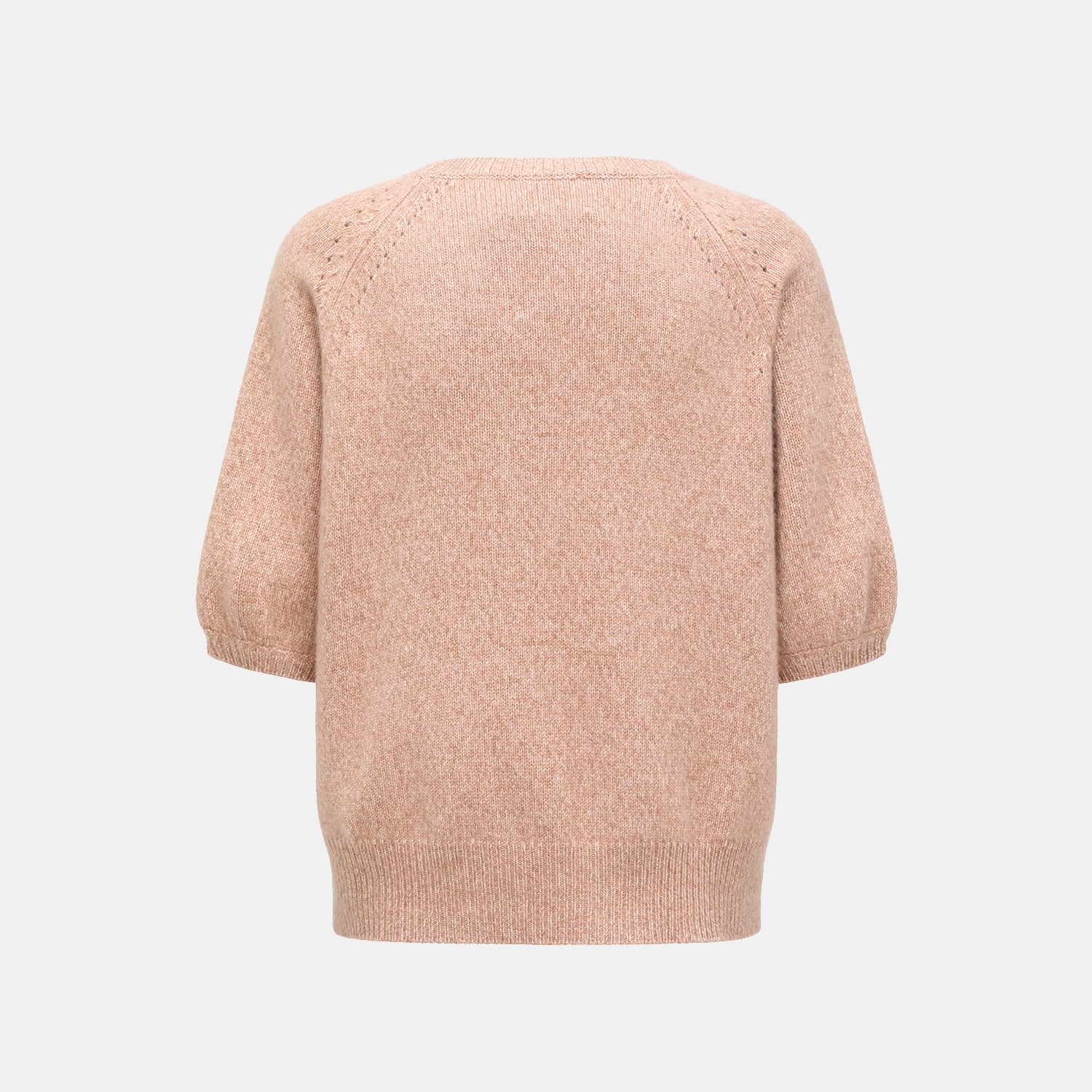 "Winter Diary" 100% Cashmere 粗針五分袖上衣—Toasted Pink