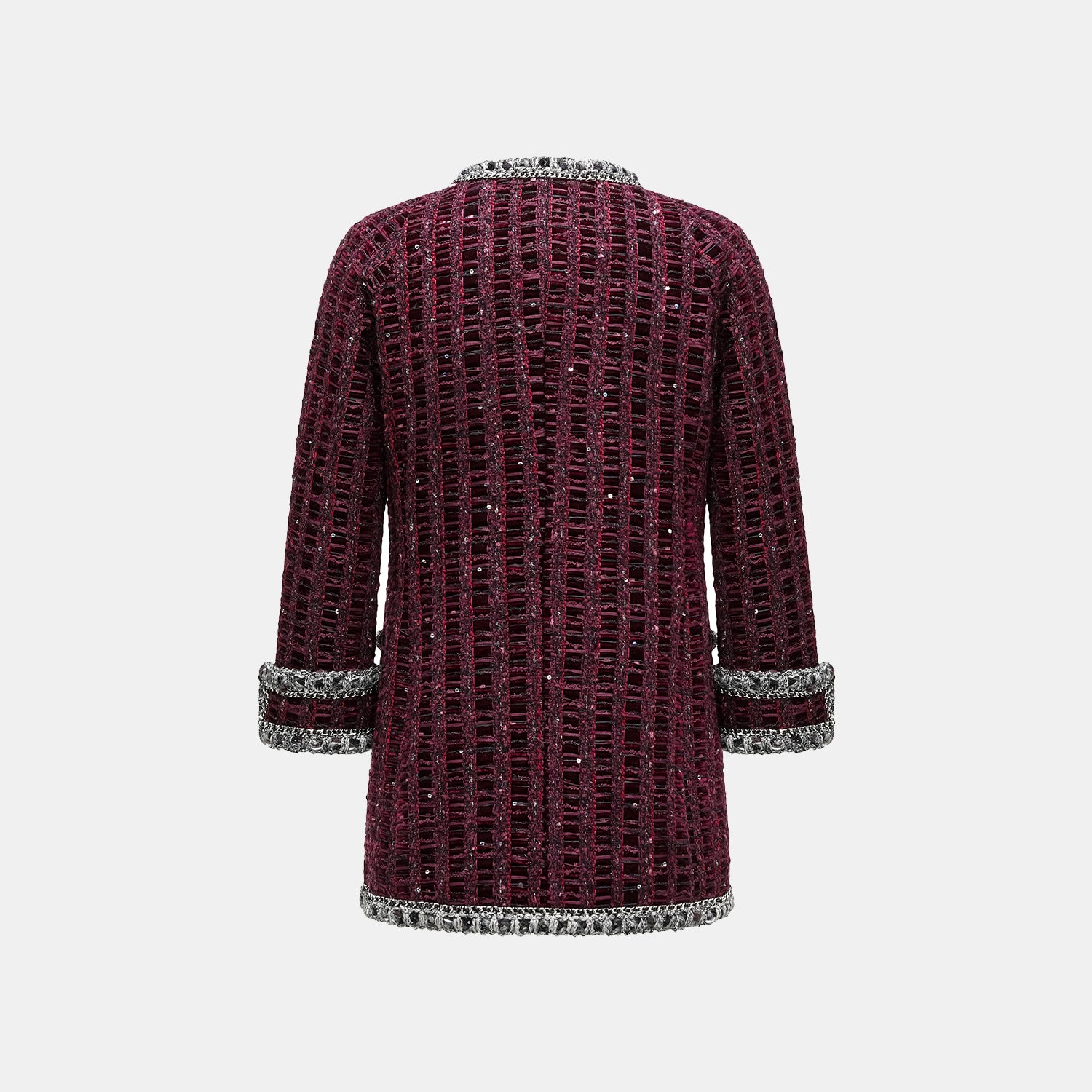 “Brunch at Ritz.” 中長款花呢外套—絲絨紫