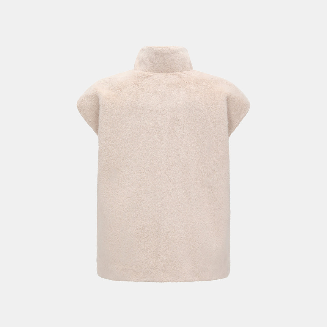 “Imperial Gala” 柔奢霧絨環保皮草國風馬甲外套—Rosy Charm緞杏凝福