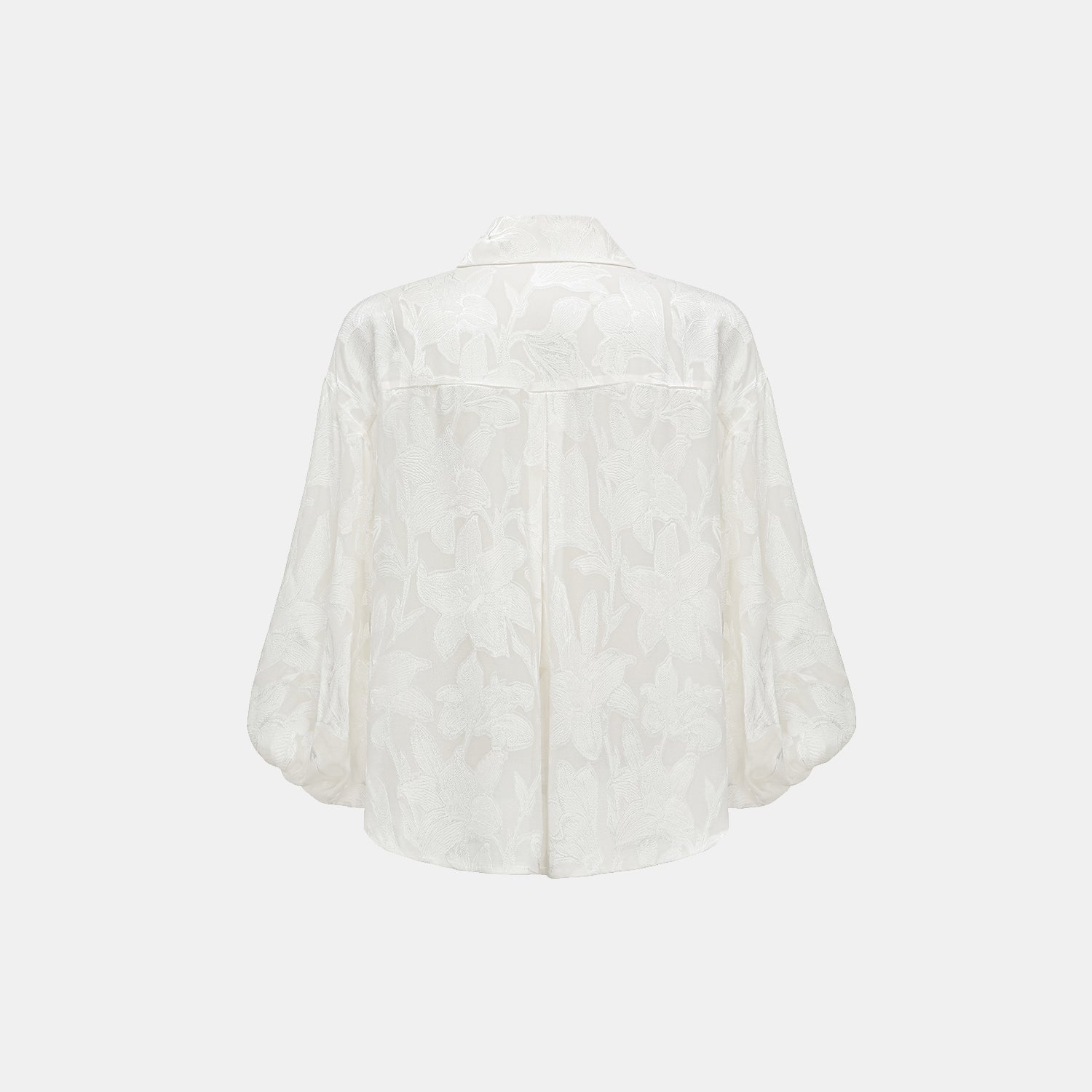 "Imperial Garden teatime" 義大利燒花工藝提花羊腿袖襯衫