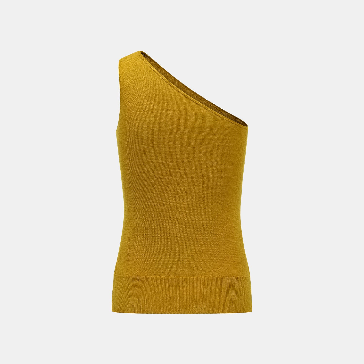 “Autumn Diary” 100%Cashmere 斜肩上衣—Mustard