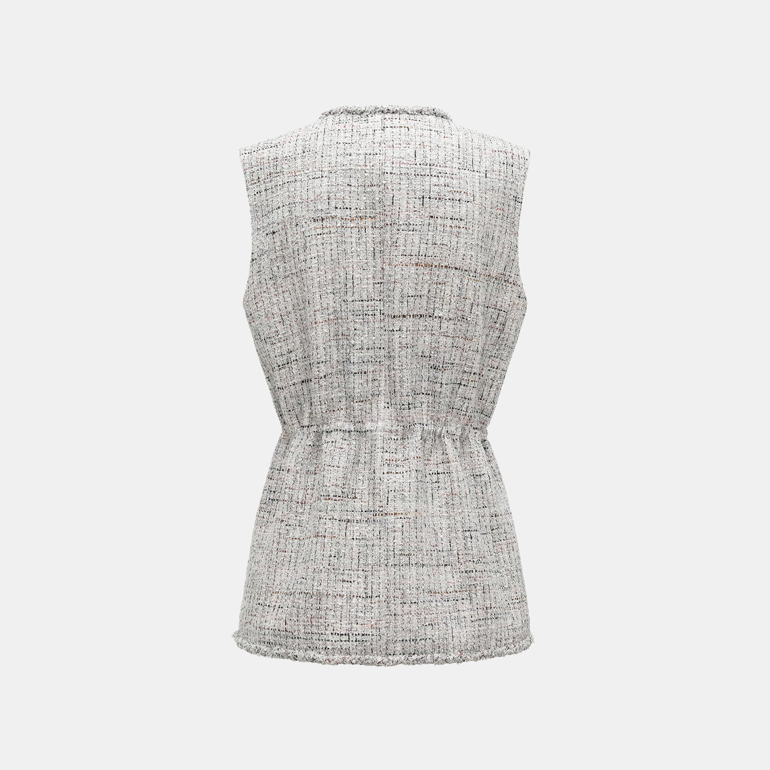 “Weekend at Monaco” 義大利頂級花紗輕薄花呢收腰馬甲背心—Opaline Dust