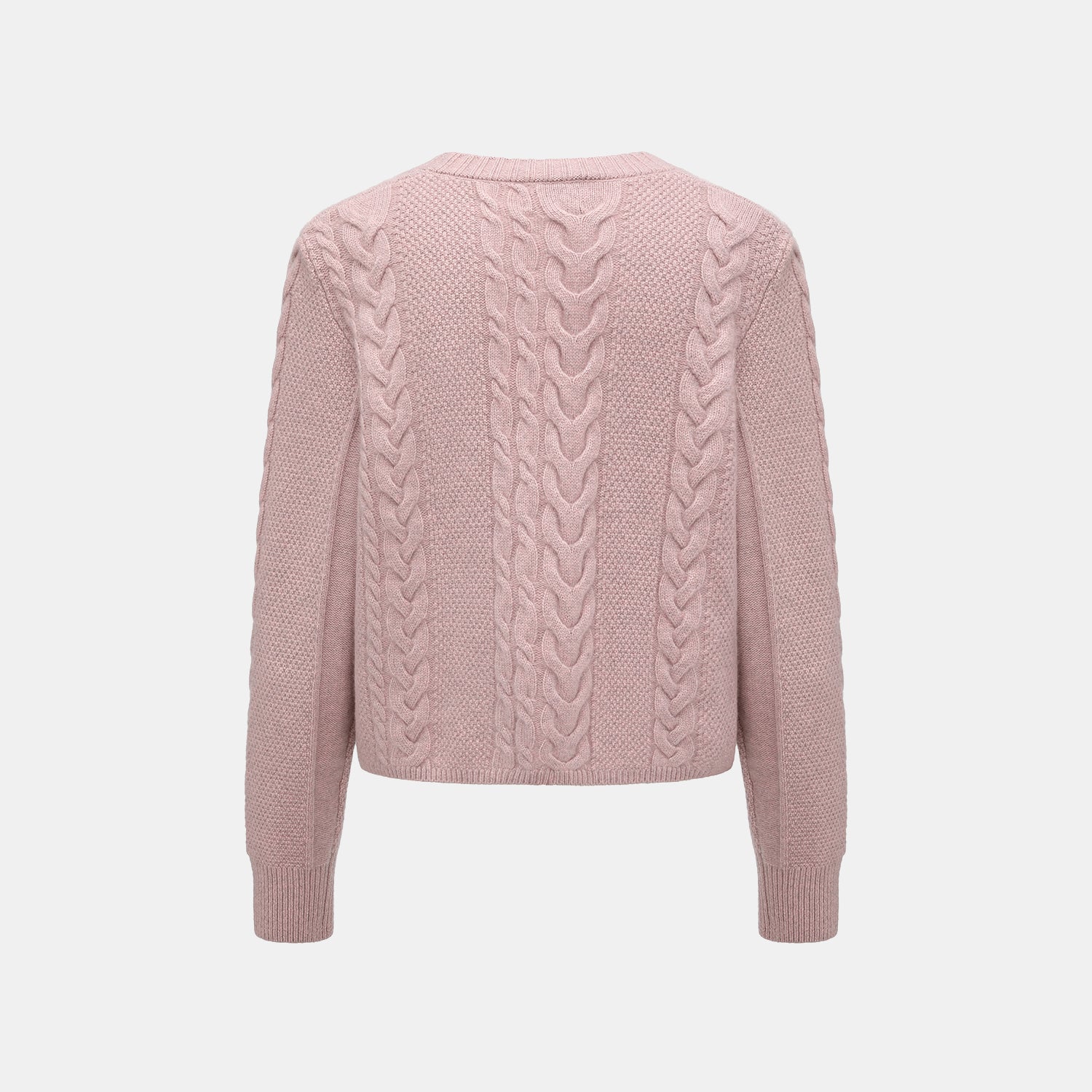 “Spring Diary” 100% Cashmere 立體編結針織開衫—Rosé Manuscript玫瑰詩稿