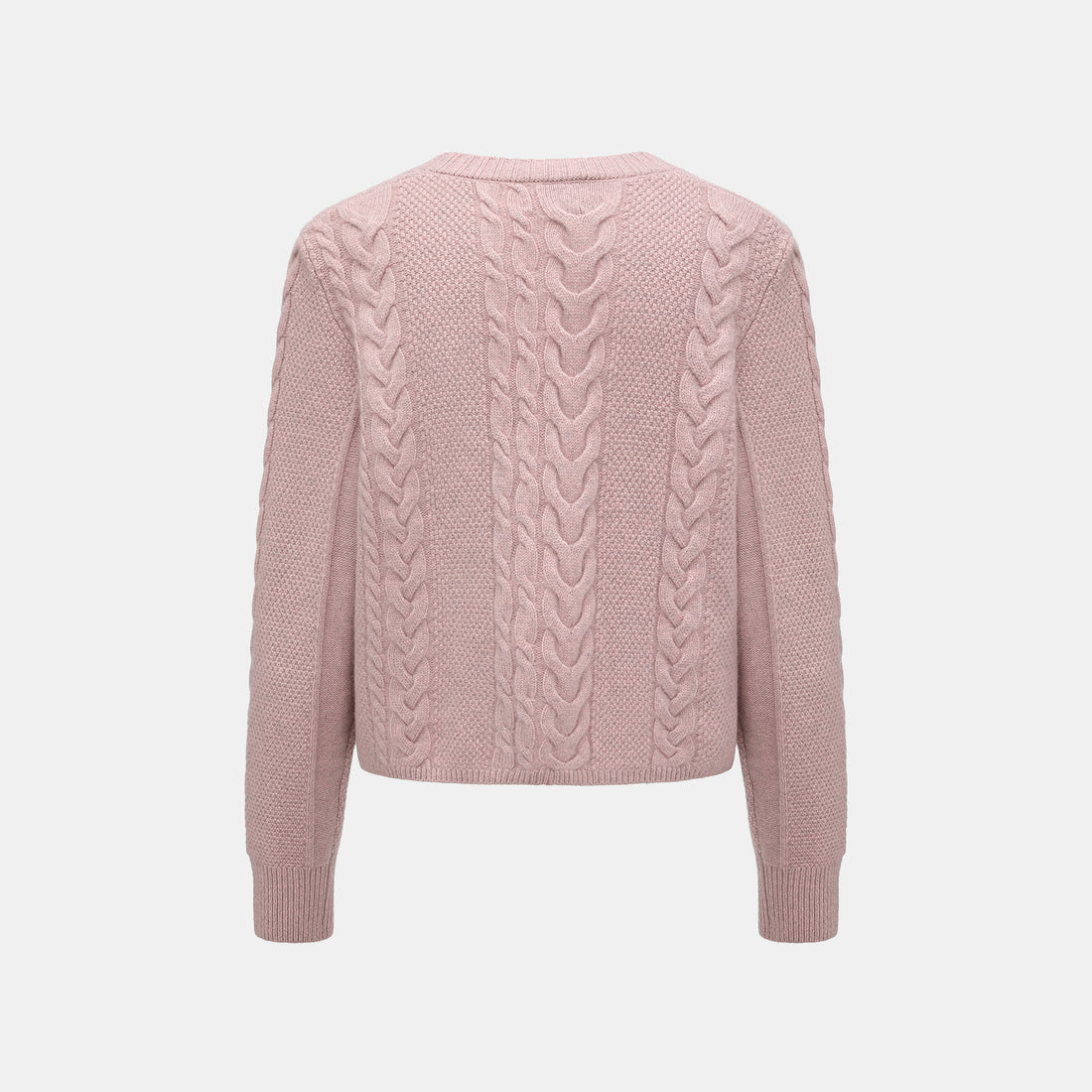 “Spring Diary” 100% Cashmere 立體編結針織開衫—Rosé Manuscript玫瑰詩稿