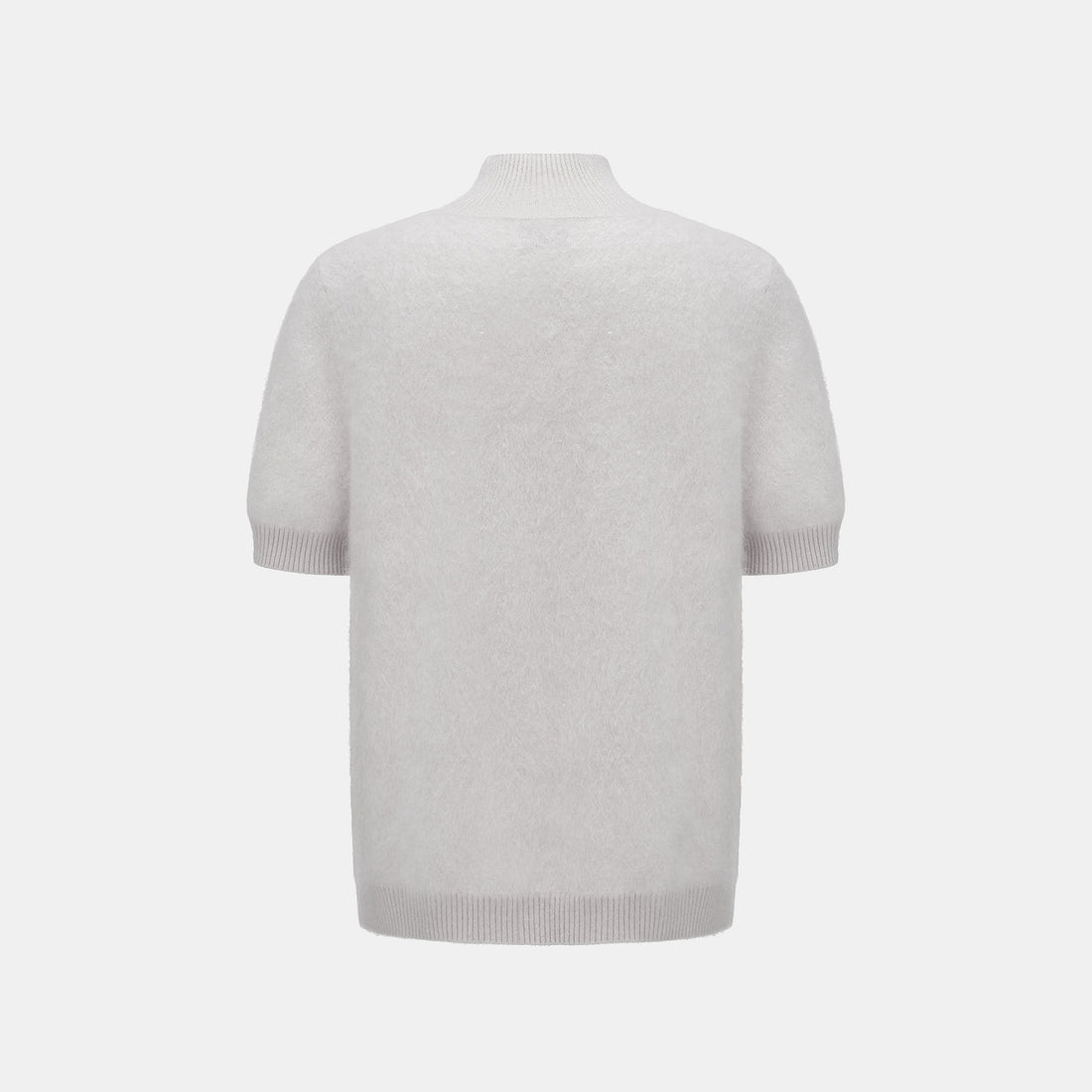 “Winter Diary” 100%Cashmere極細絨柔梳纖工藝立領五分袖上衣—Soft Lavender柔霧薰紫